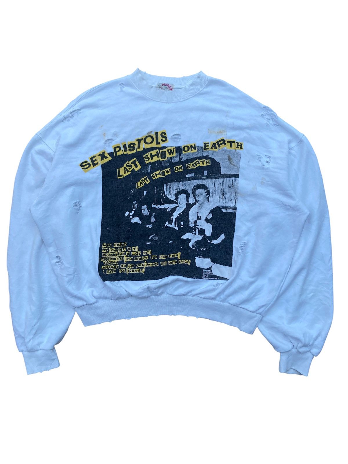 Band Tees Vintage Bootleg Sex Pistols Distressed Crewneck Sweatshirt Size US L / EU 52-54 / 3 - 22 Thumbnail