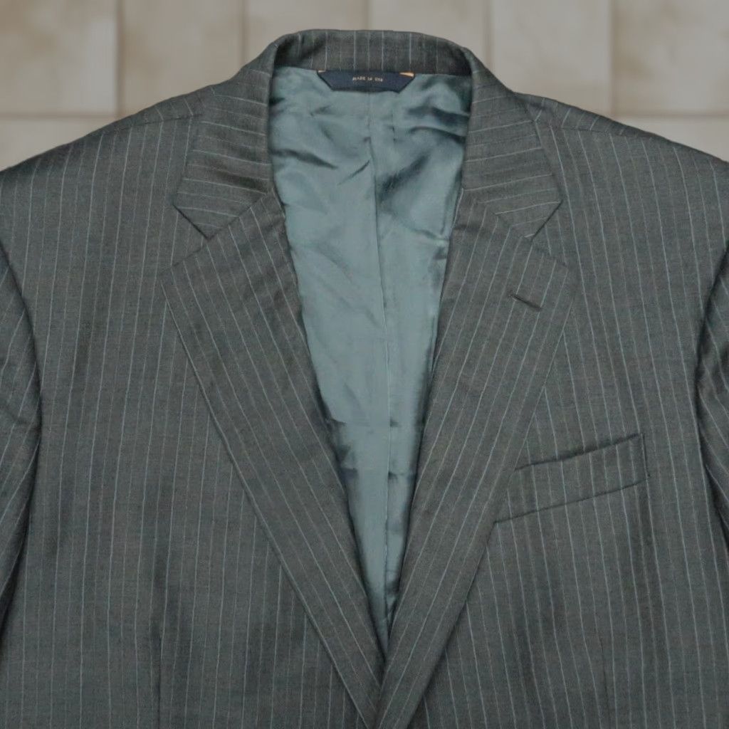 Brooks Brothers Brooks Brothers Blazer Mens 43R Gray Wool Pinstripe 1818 Madison Saxxon Jacket Size 46R - 1 Thumbnail