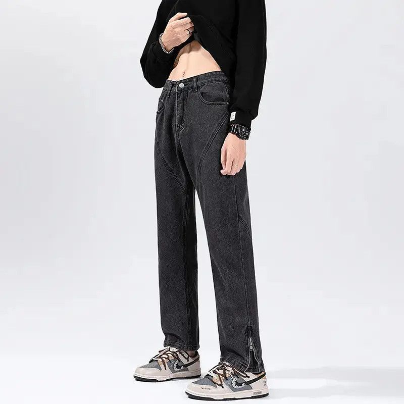 Japanese Brand Retro loose zipper wide leg jeans Size US 32 / EU 48 - 4 Thumbnail