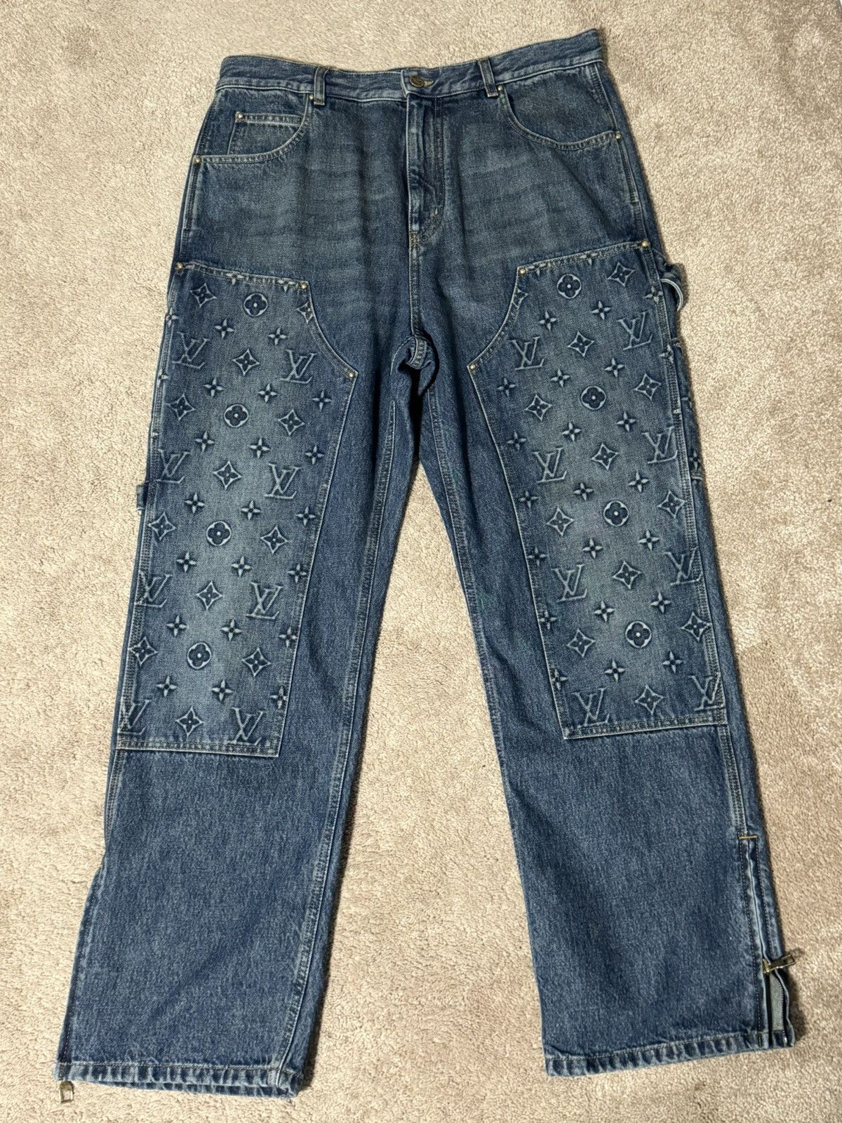 Louis Vuitton LV x VIRGIL 1/30 Tie Dye Double Knee Le Flare Jeans