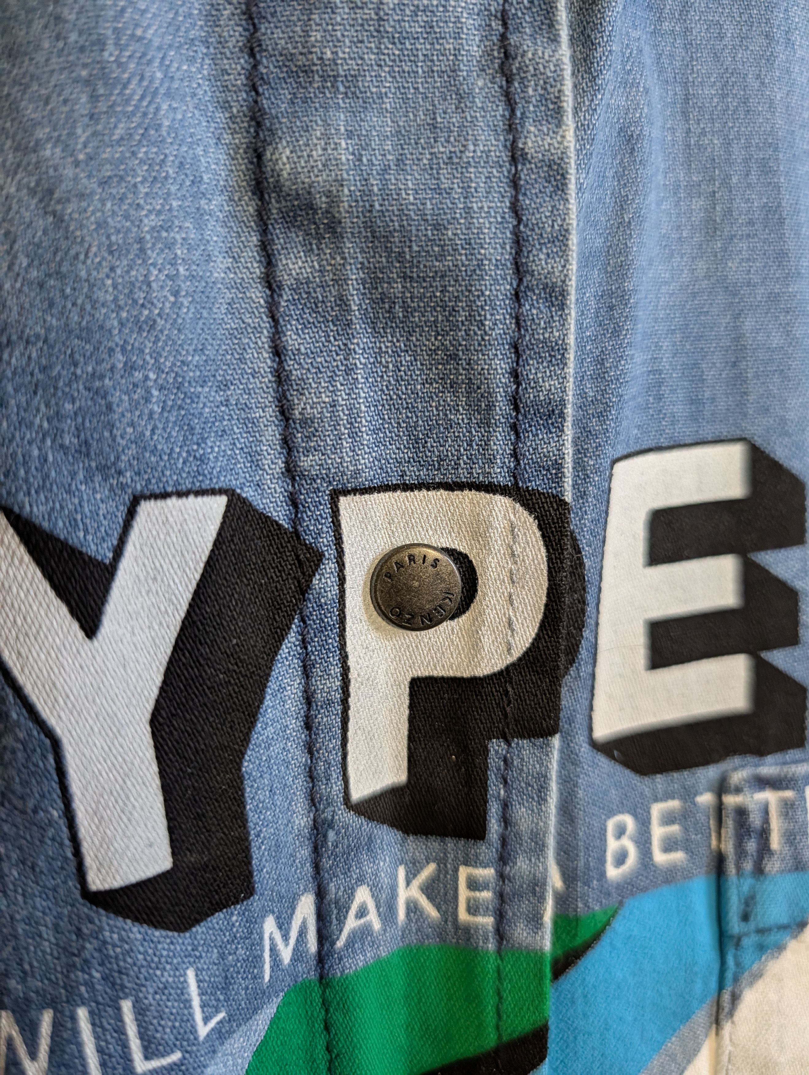 Kenzo Blue denim made in Italy HYPER RENEGADE snap shirt Size US S / EU 44-46 / 1 - 5 Thumbnail