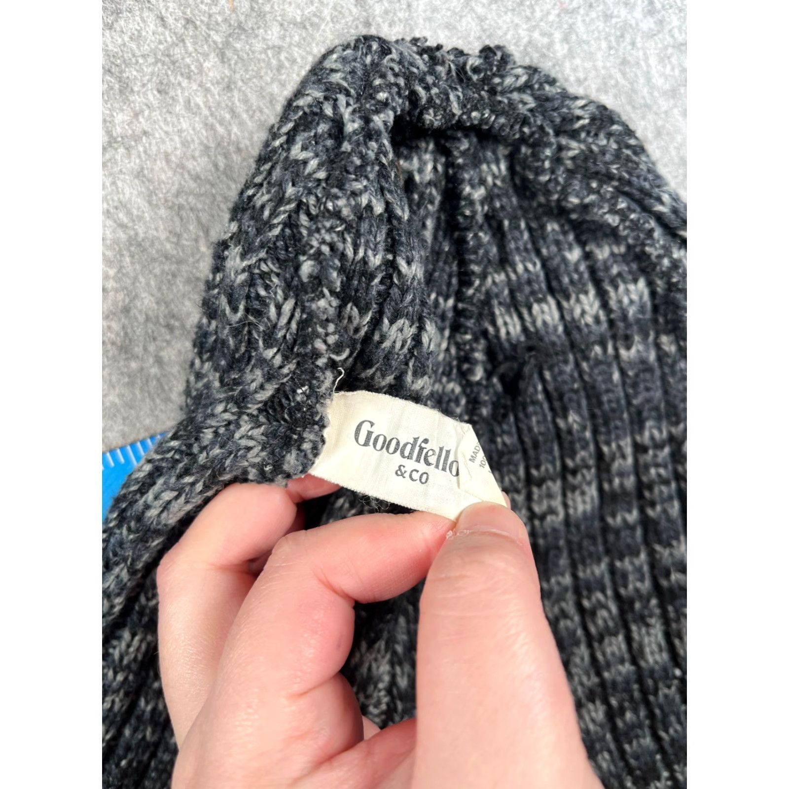 Vintage Goodfellow & Co Beanie Toque Beanie Hat Adult One Size Black Gray White Knit 100% Polyester Size ONE SIZE - 6 Thumbnail