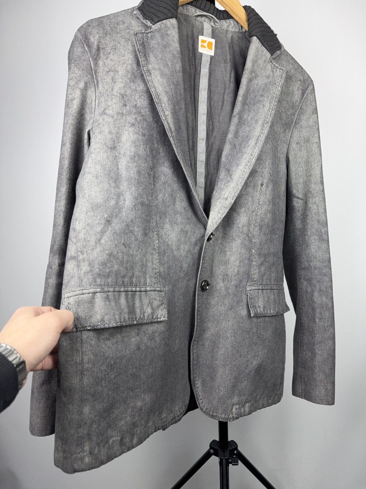 Hugo Boss 00s Luxury Boss Orange Washed Grey Casual Tailored Blazer M Size 38R - 5 Thumbnail