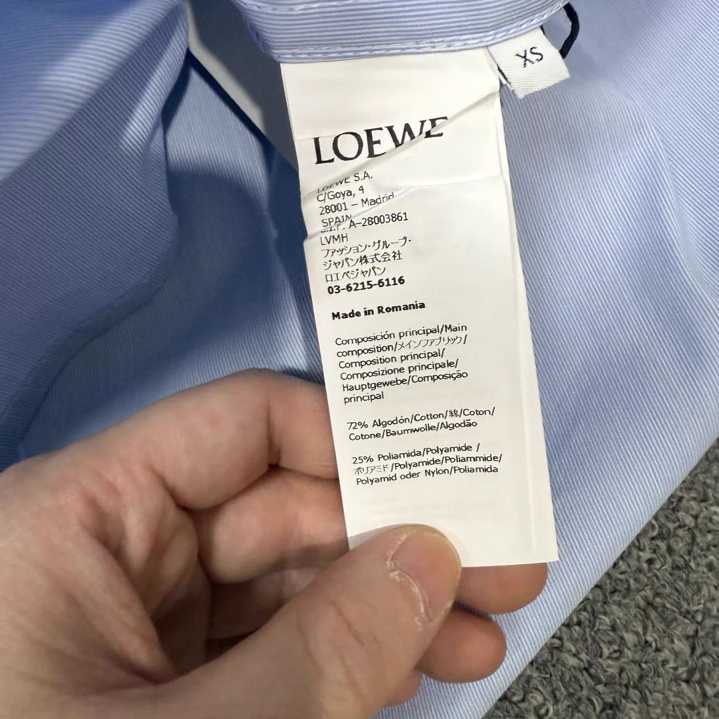 Louis Vuitton Loewe Blue White Color Blocked Shirt XS NWT Size XS / US 0-2 / IT 36-38 - 5 Thumbnail