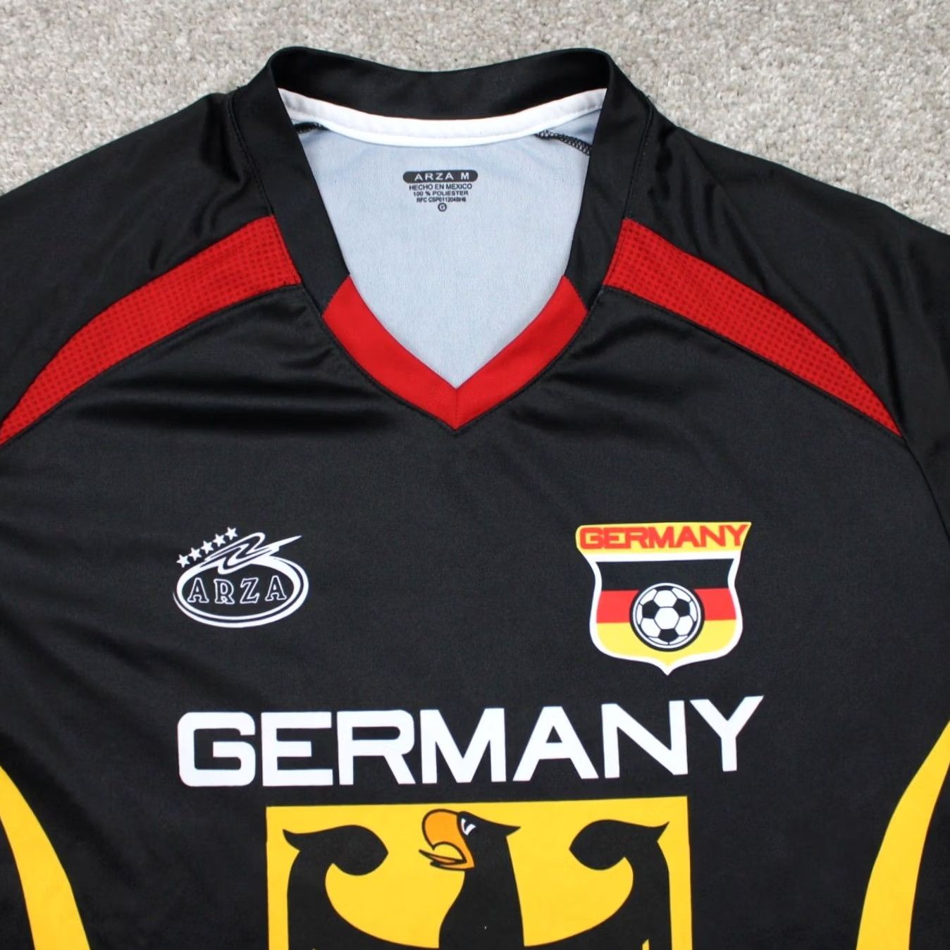 Vintage Arza Germany Fifa World Cup 2006 Shirt Mens Medium Black V-Neck S/S Pullover Shirt Size US M / EU 48-50 / 2 - 5 Thumbnail