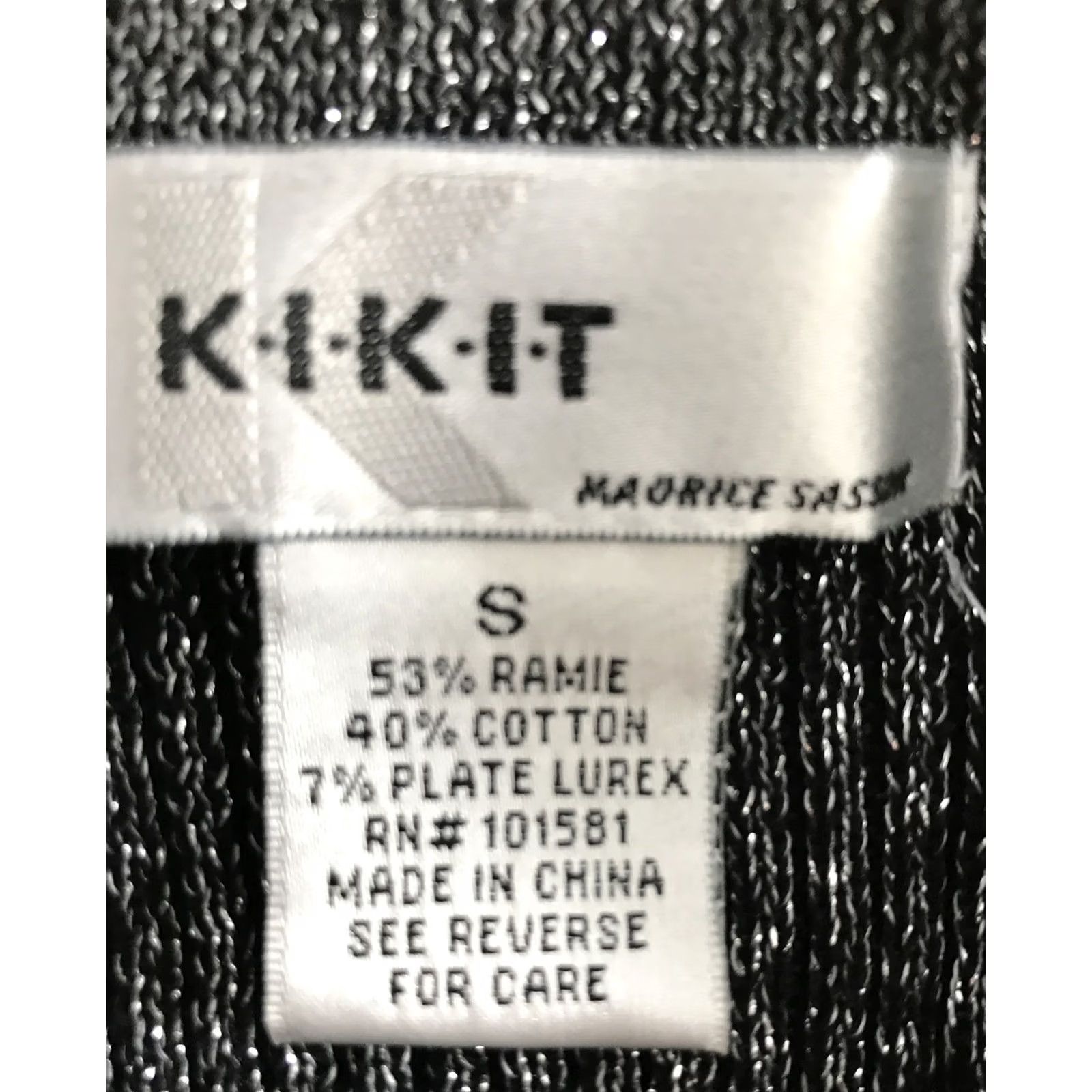 Vintage KIKIT Maurice Sasson Sweater cardigan Black silver SMALL L/S button NEW NWT B210 Size S / US 4 / IT 40 - 3 Thumbnail