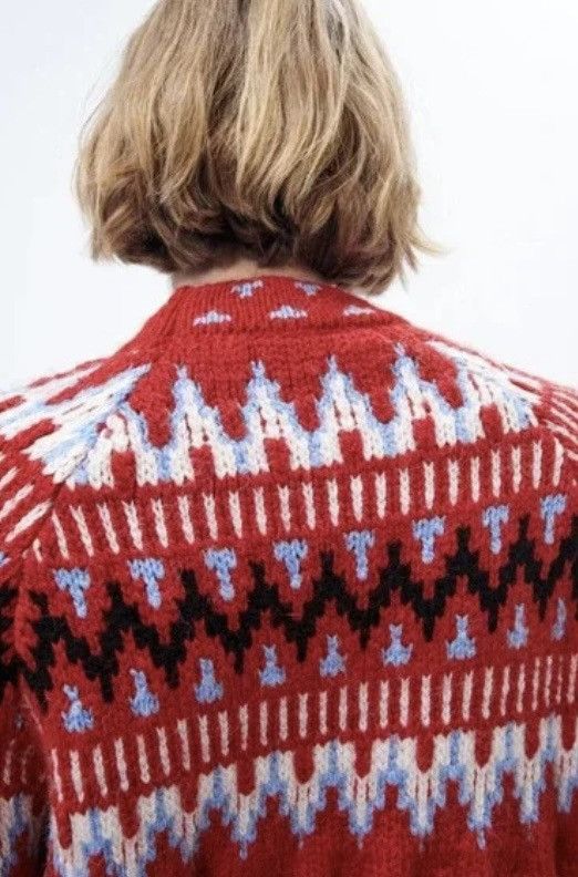 Zara Zara cable knit jacquard fair sale sweater red Size S / US 4 / IT 40 - 6 Thumbnail