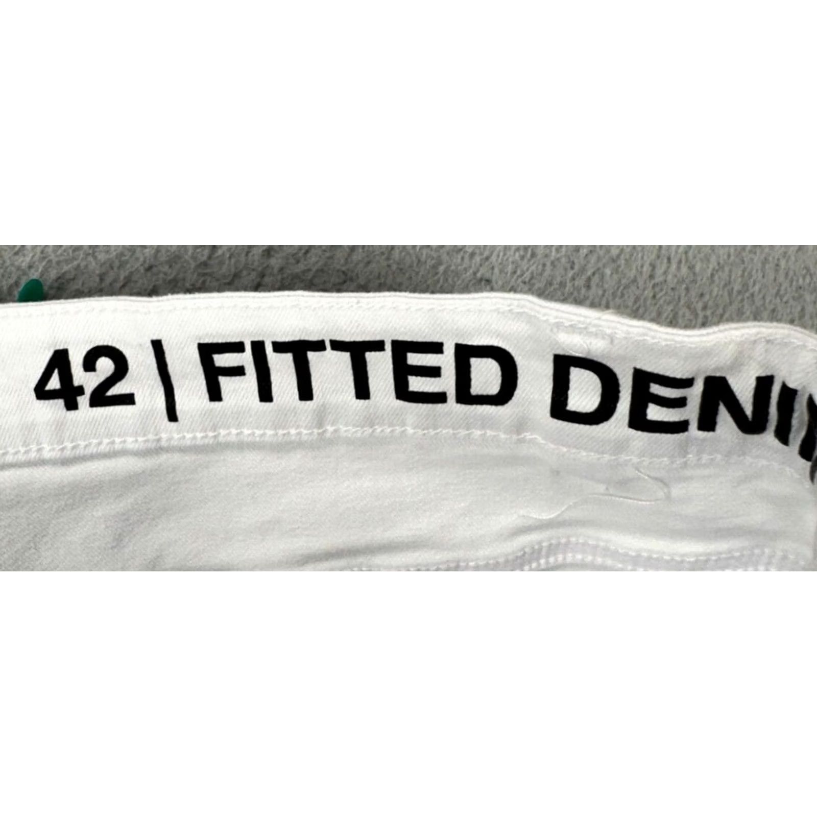 Denime Serenede Jeans Mens 42 White Straight Leg Denim 5 Pocket Stretch Outdoor Casual Outdoor Size US 41 - 7 Thumbnail