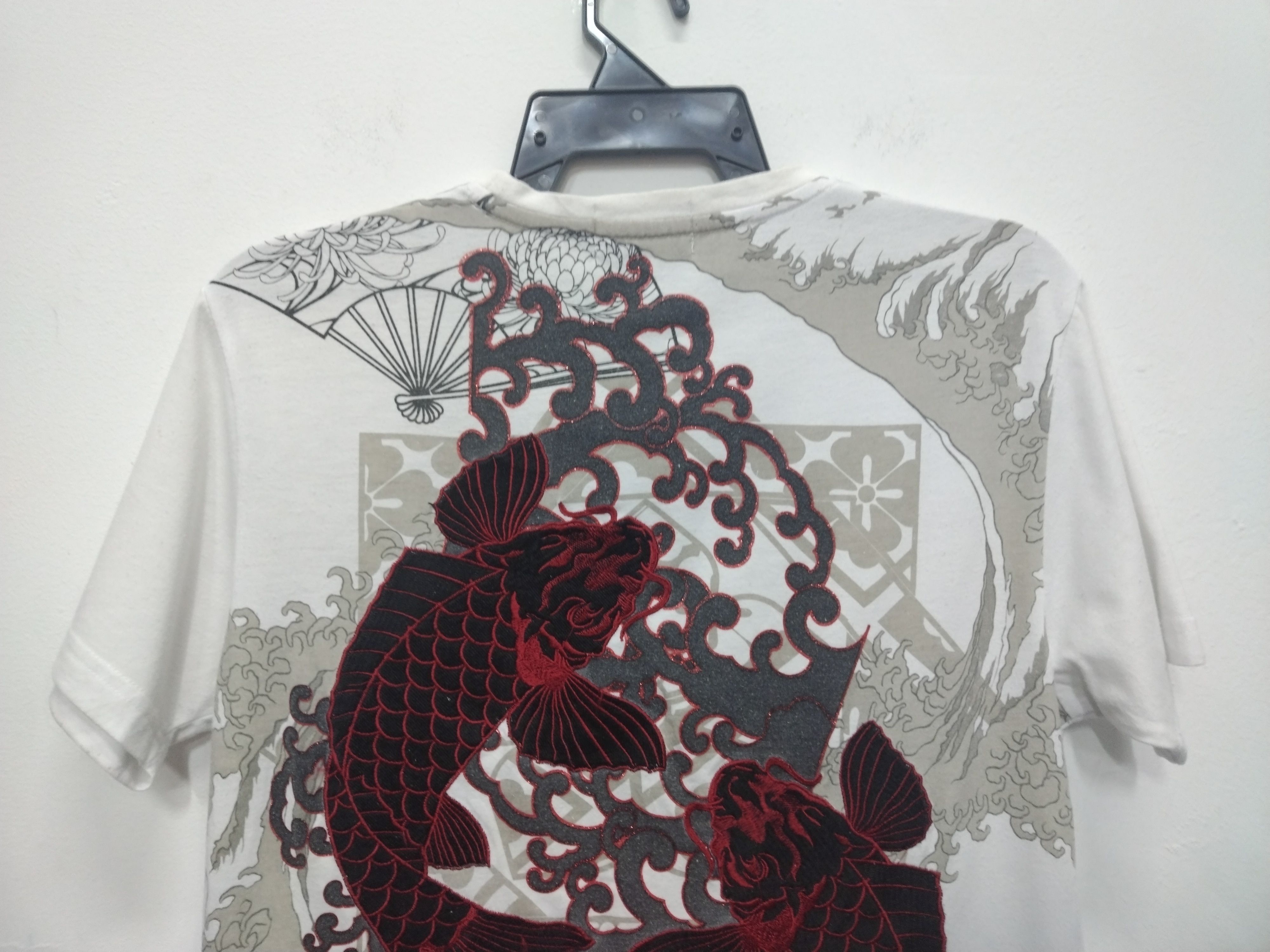 Vintage 🔥Rare Vtg Koi fish japanesse embroidery logo sukajan Tshirt Size US M / EU 48-50 / 2 - 11 Thumbnail