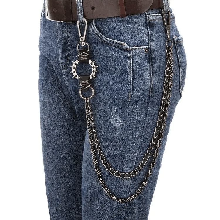 Jean Punk Spiked Jeans Chain Accessories Size ONE SIZE - 2 Thumbnail