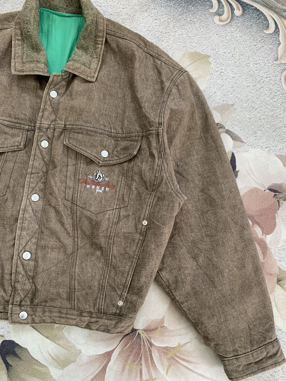 Kenzo Rare Vtg Kenzo Reversible Trucker Bomber Jacket Size US L / EU 52-54 / 3 - 6 Thumbnail
