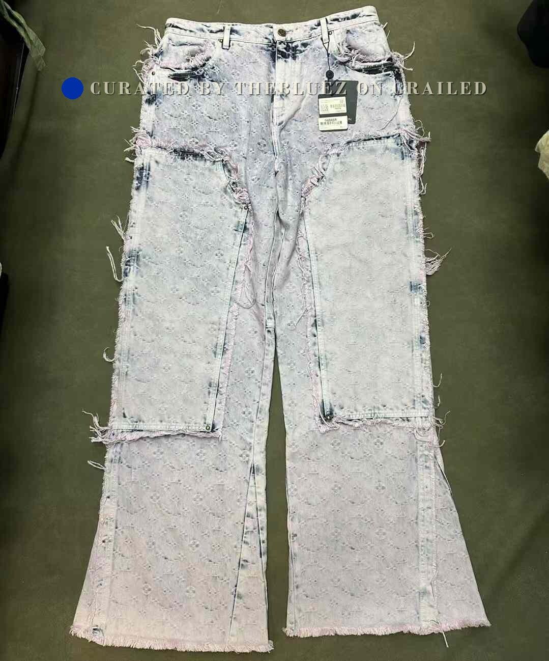 Louis Vuitton Louis Vuitton Fringe Wide-Leg Distressed Jeans Size 32" / US 10 / IT 46 - 1 Thumbnail