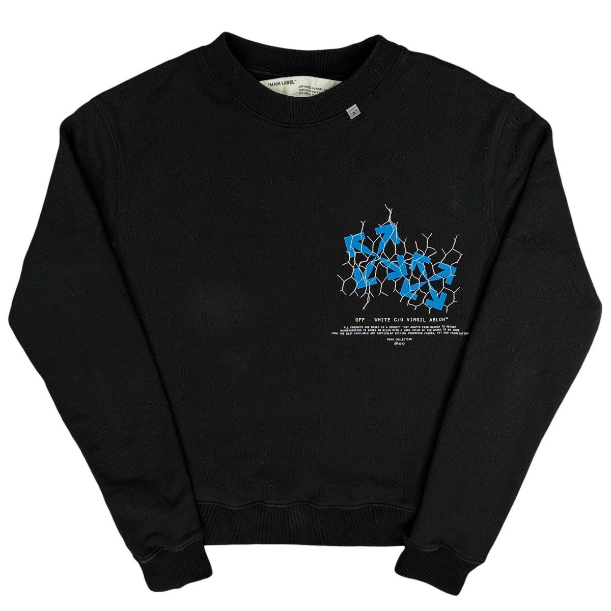 image of Off White Off-White Size Xs Sweatshirt Black Chainlink Arrows Logo, Men's