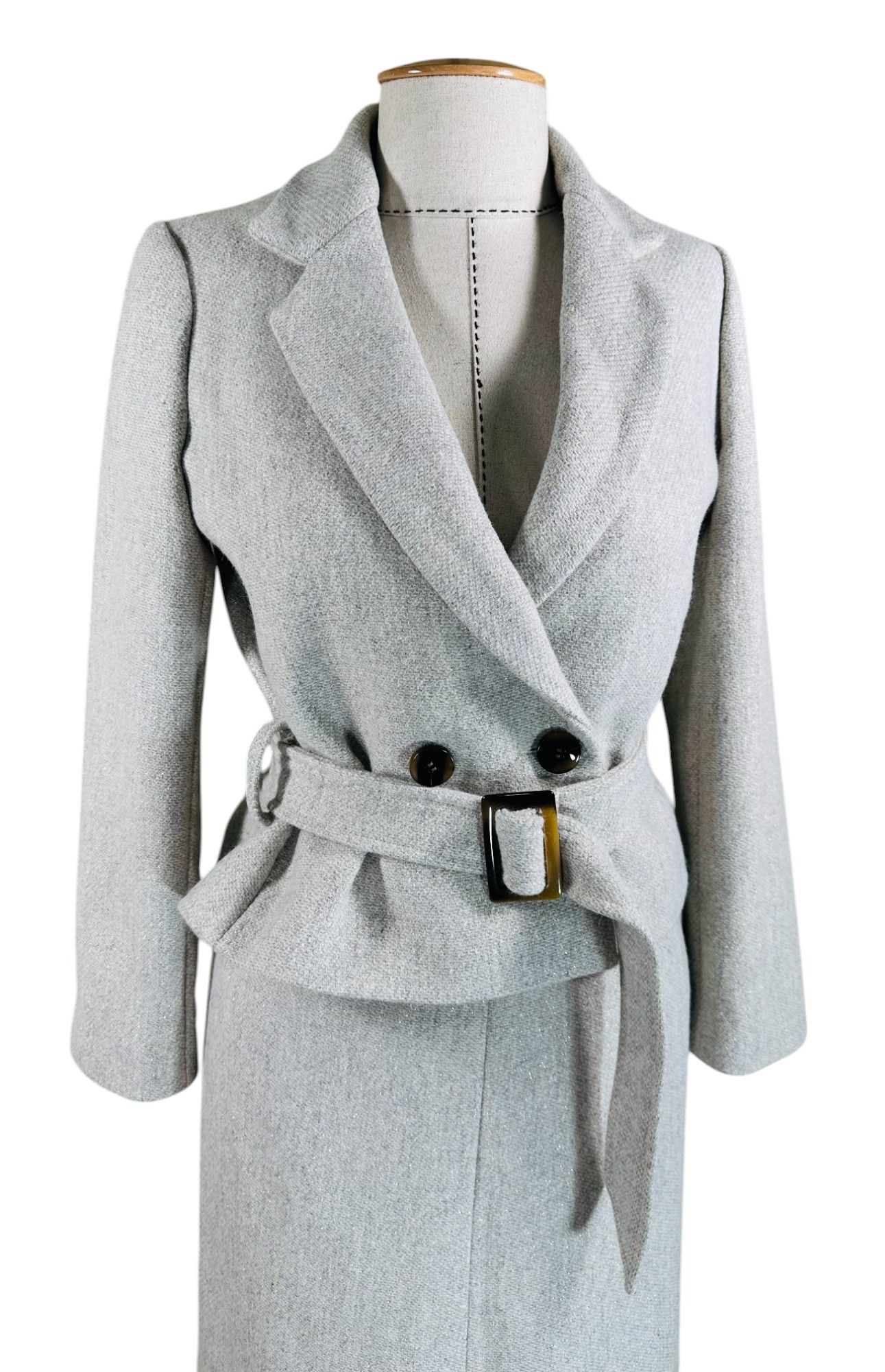 ba&sh Suit Jacket and Skirt Grey Size S / US 4 / IT 40 - 2 Thumbnail