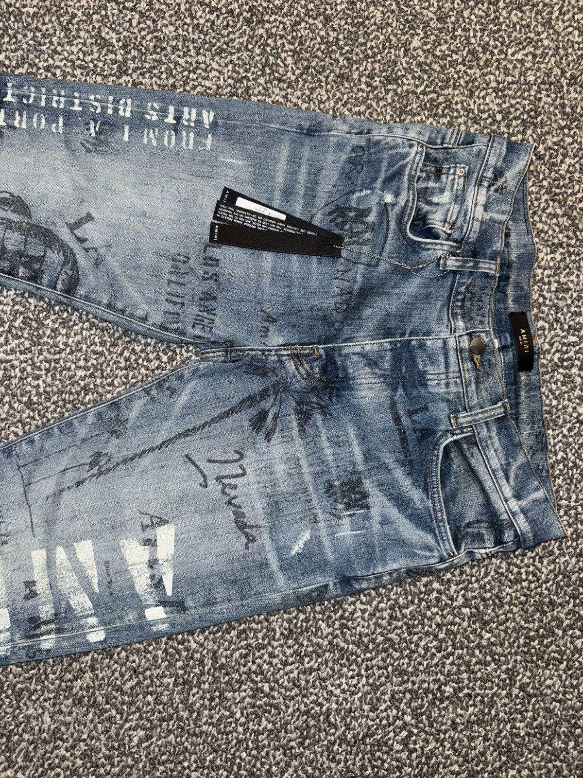 Amiri Amiri Military Stencil Jeans Clay Indigo Size US 33 - 2 Thumbnail