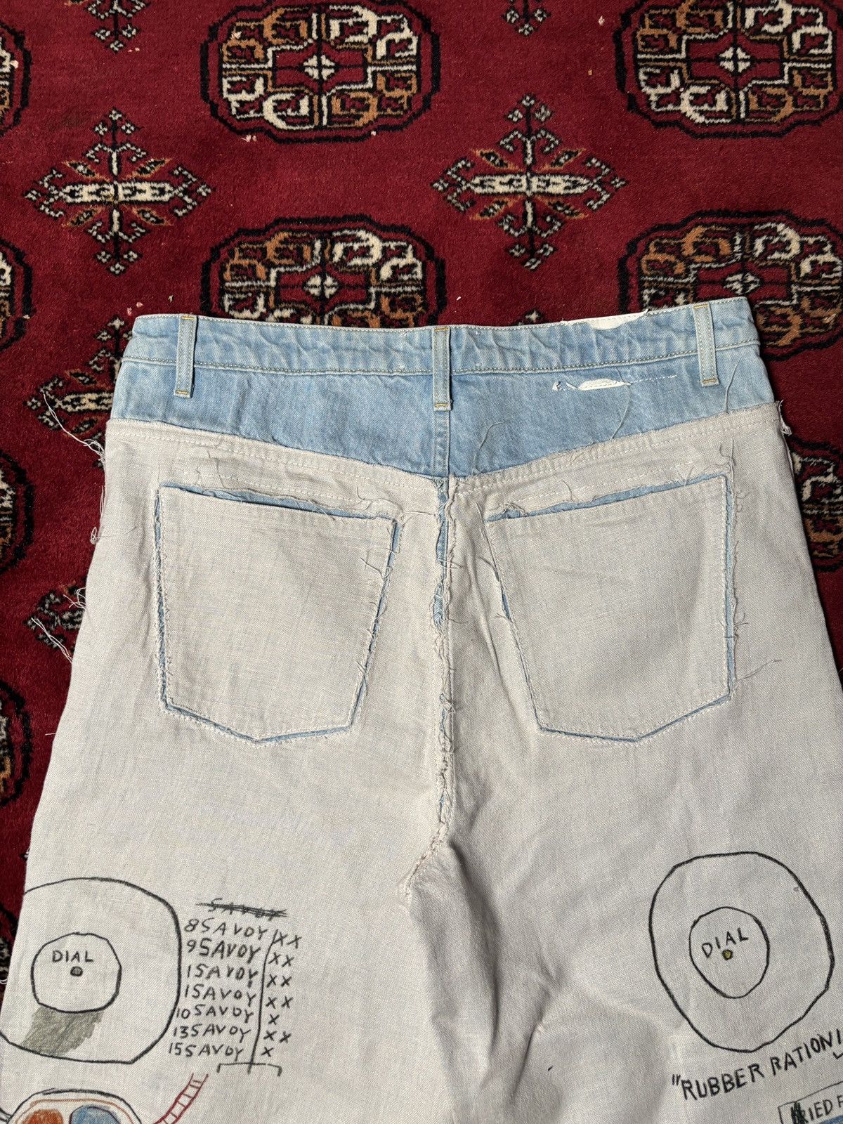 H&M × Jean-Michel Basquiat × Who Decides War Graffiti denim double layer Size US 36 / EU 52 - 3 Thumbnail