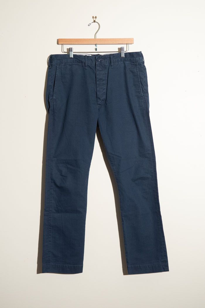 RRL Ralph Lauren RRL Slim Fit Herringbone Twill Pant Worth Navy Size US 34 / EU 50 - 17 Thumbnail