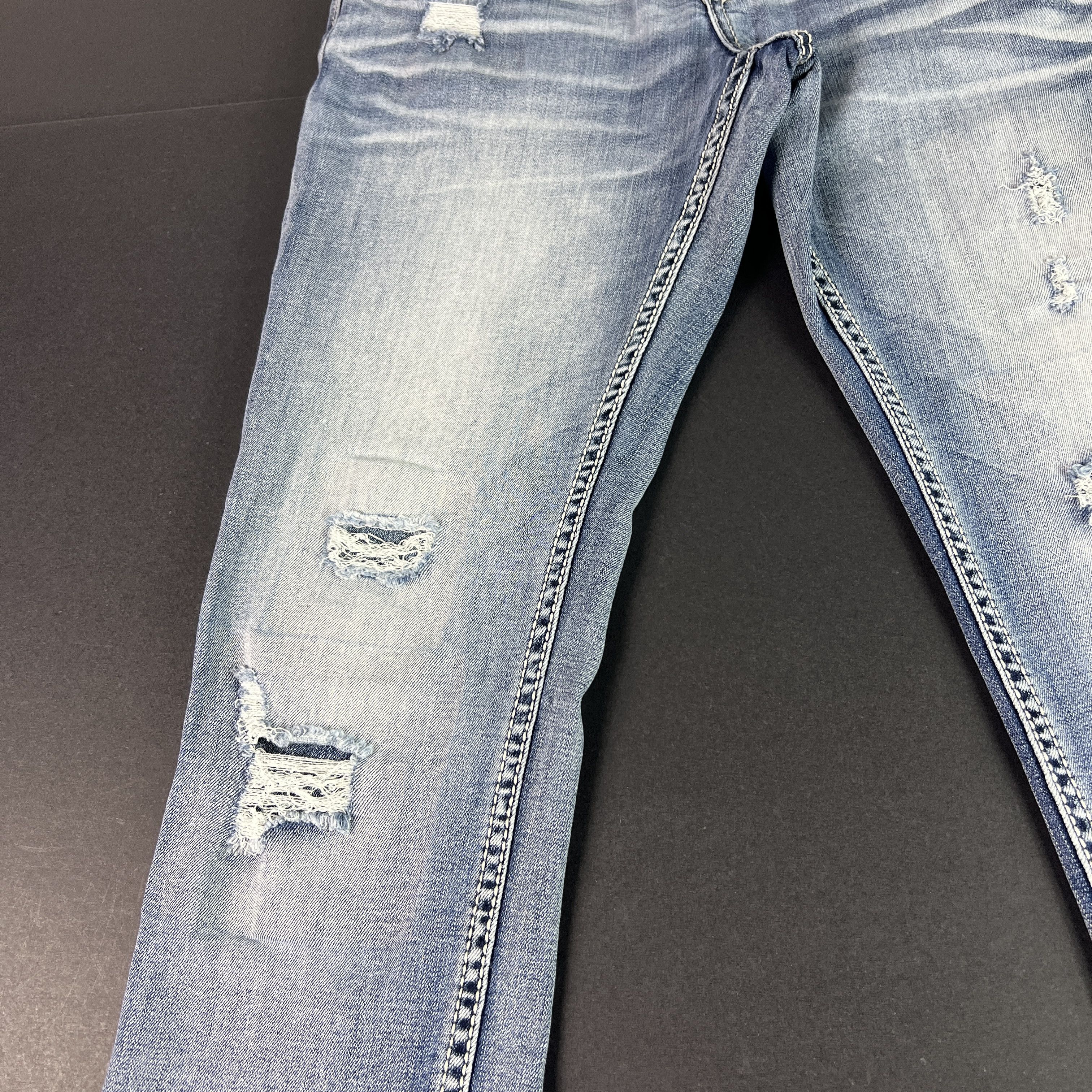 BKE BKE Jeans Jake Straight Light Blue Faded Distressed Denim Size US 28 / EU 44 - 4 Thumbnail
