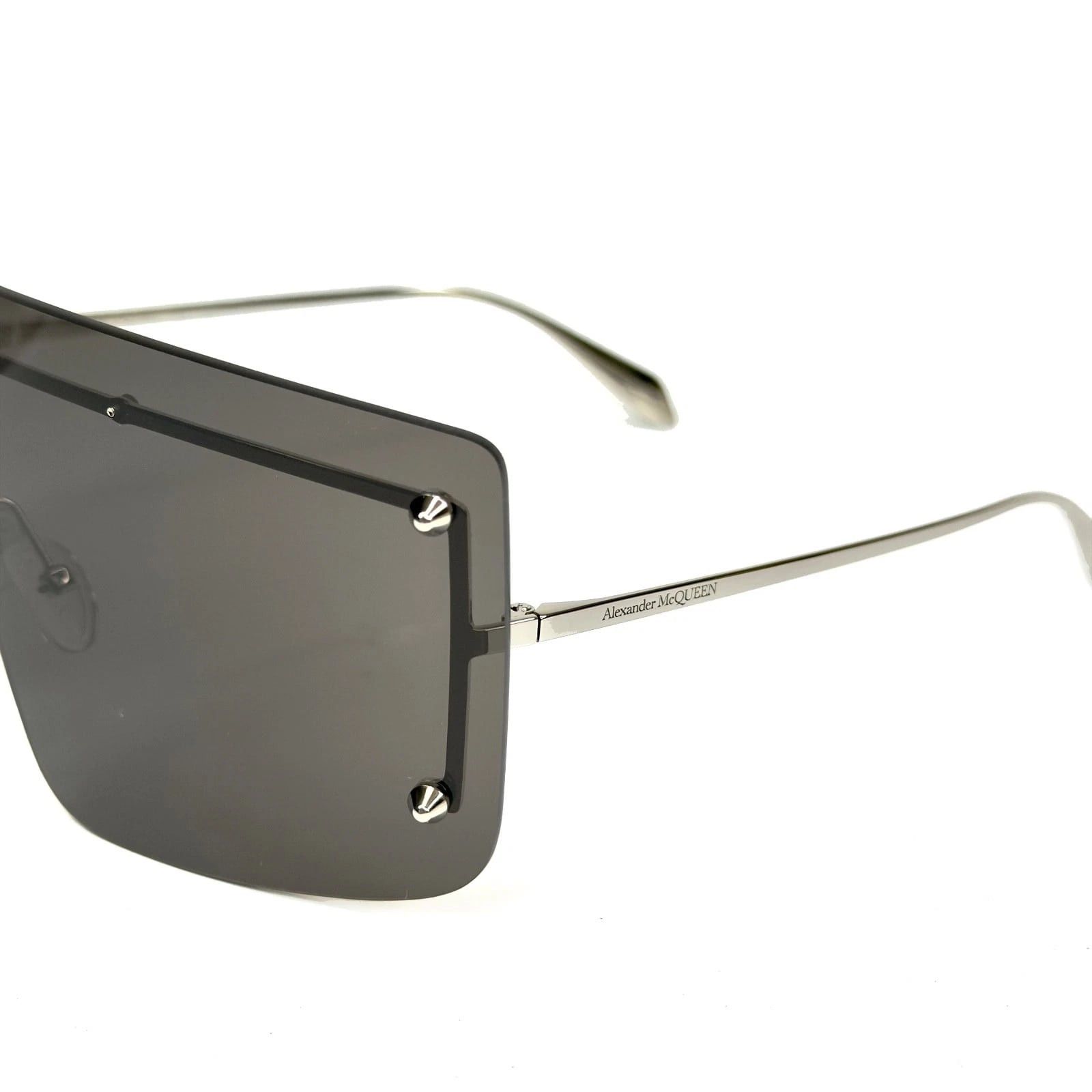 Alexander McQueen ALEXANDER MCQUEEN AM0412S Silver Black Shield Mask 0412 001 Size ONE SIZE - 8 Thumbnail
