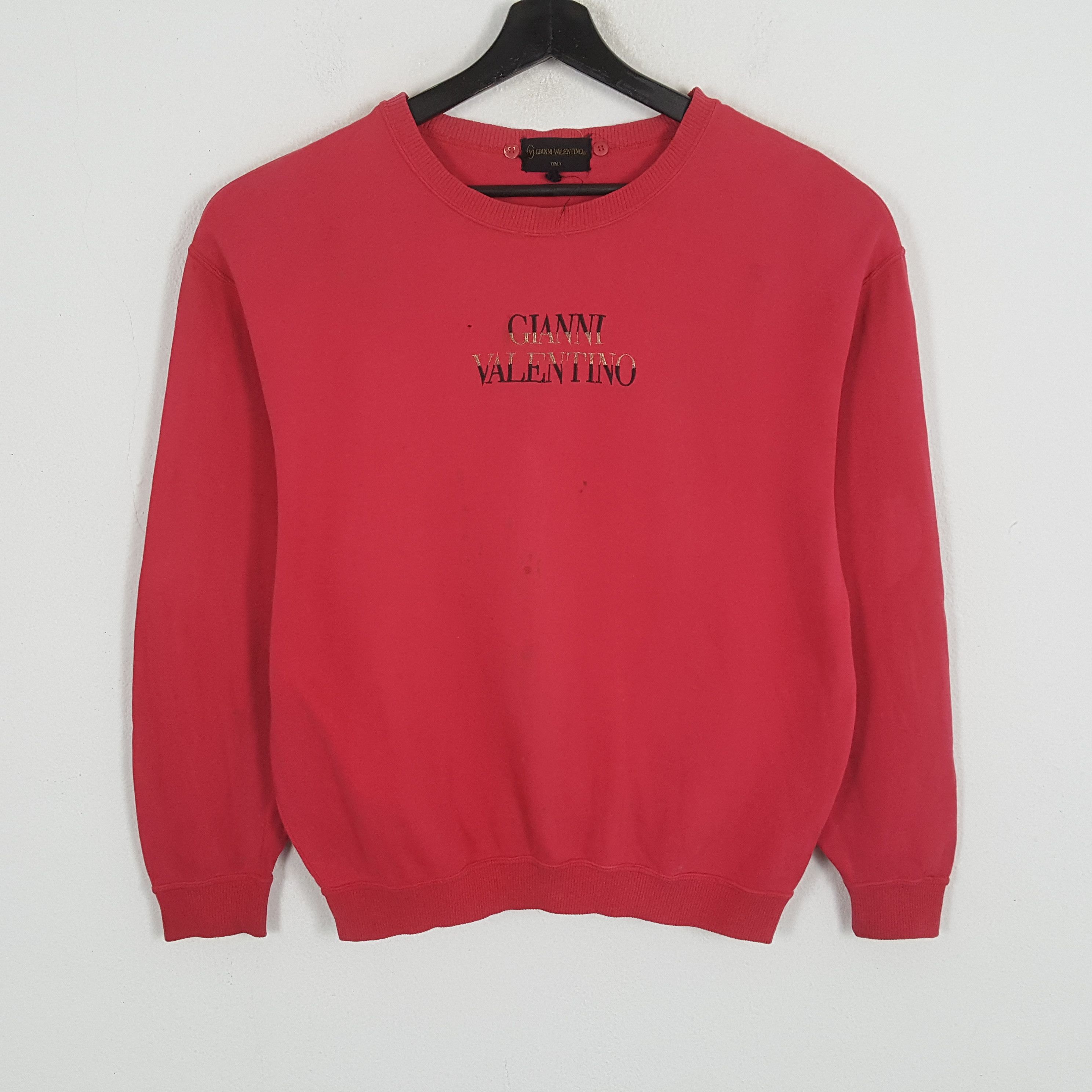Valentino × Vintage GIANNI VALENTINO Spellout Design Sweatshirt Size US S / EU 44-46 / 1 - 1 Thumbnail