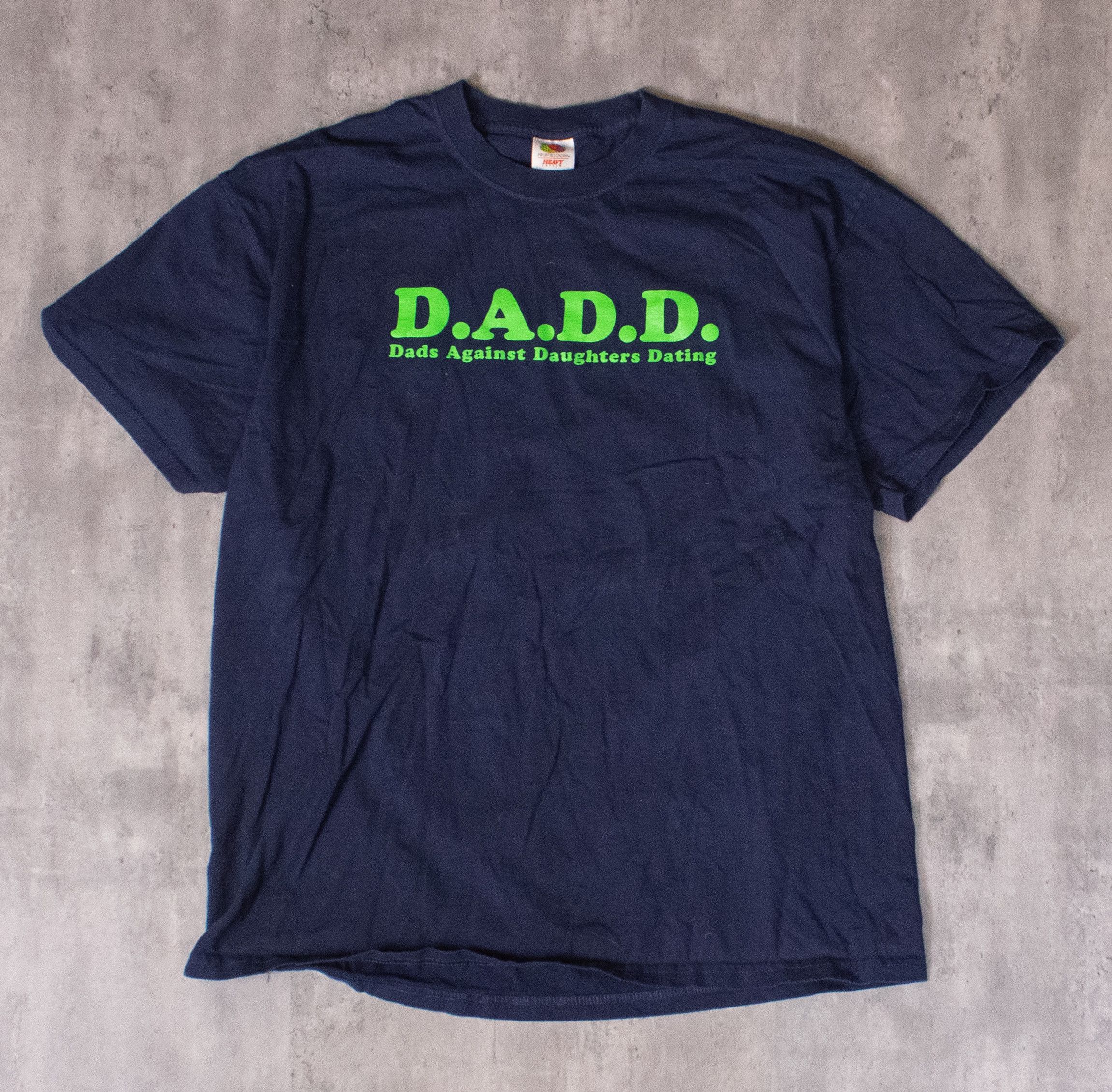 Fruit Of The Loom × Vintage Y2K 2000's Dads Against Daughters Dating Navy T-Shirt Size US M / EU 48-50 / 2 - 3 Thumbnail