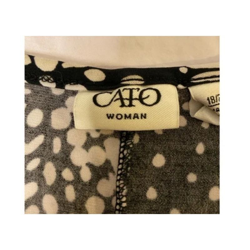 Other Chic Abstract Animal Print Black White Sheer Hem 18/20W Size XXL / US 16-18 / IT 52-54 - 3 Thumbnail