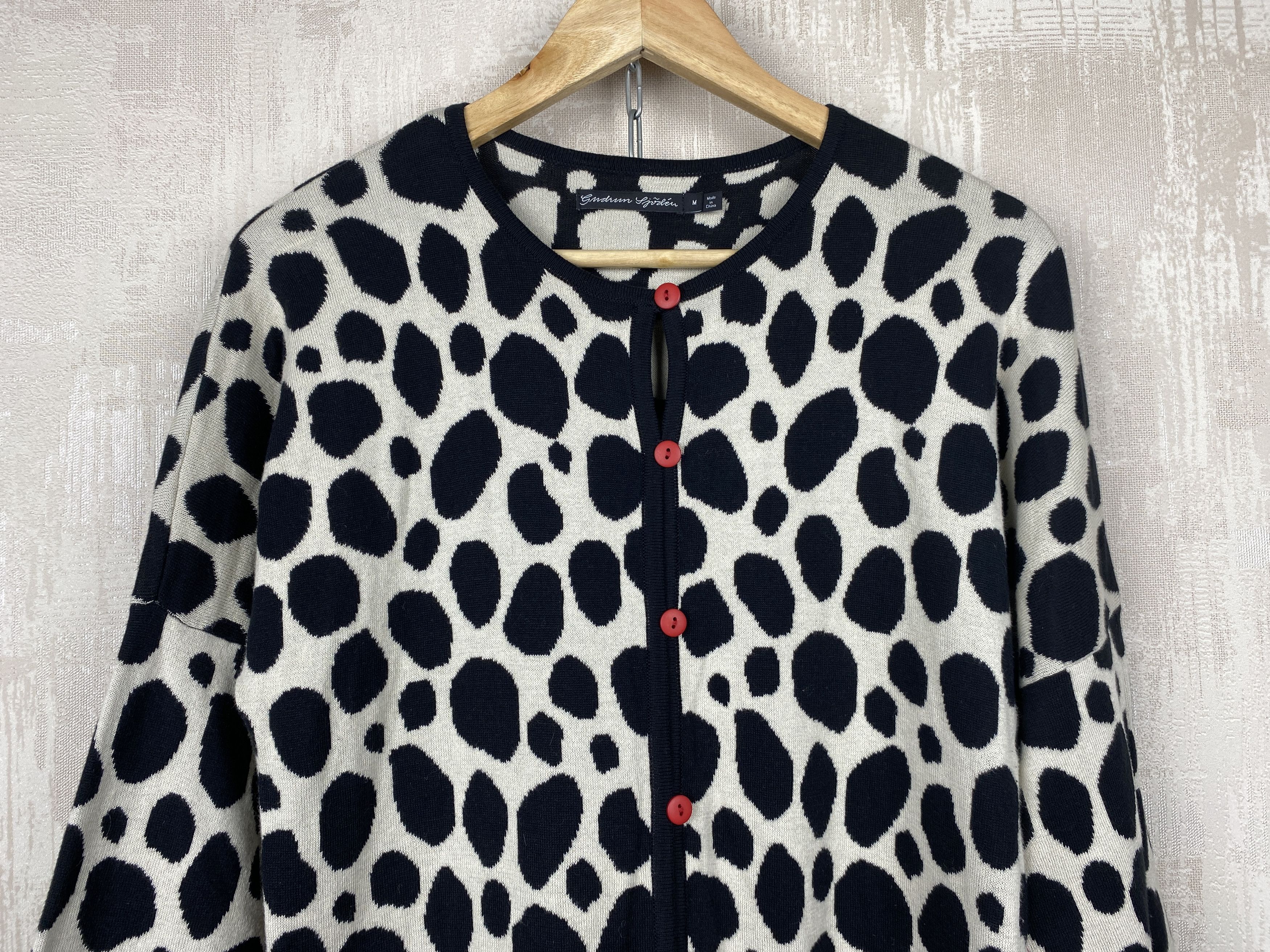 Gudrun Sjoden Gudrun Sjoden Cotton Knit Animal Print Coat Long Cardigan Size M / US 6-8 / IT 42-44 - 5 Thumbnail