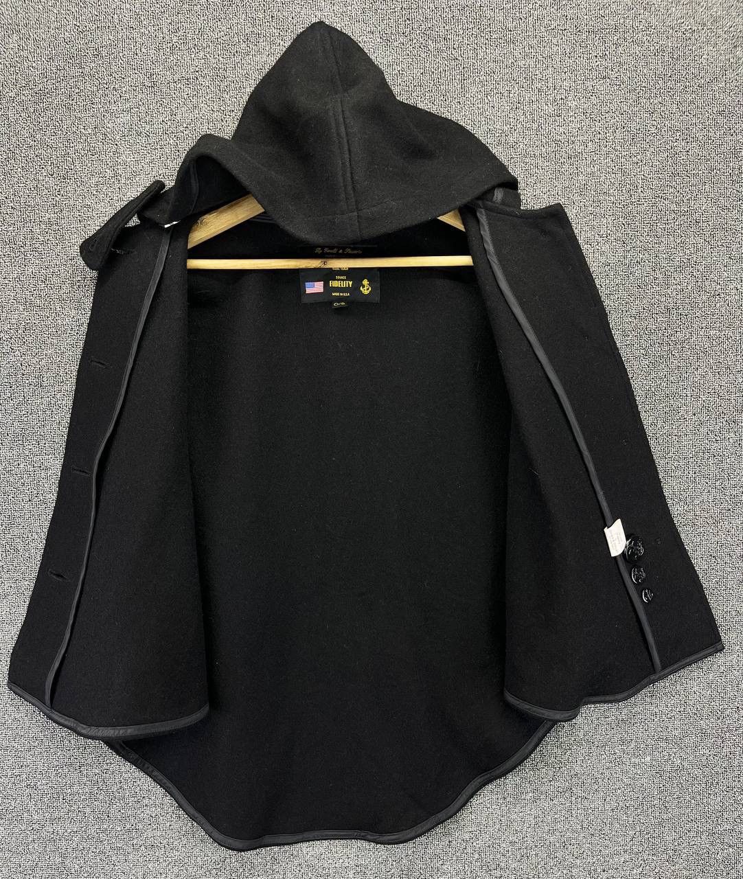 Fidelity Vintage Fidelity Black Wool Pancho Size ONE SIZE - 4 Thumbnail