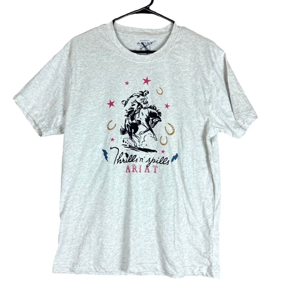 Ariat Ariat Shirt Tan Thrills n' Spills Boyfriend Fit Short Sleeve Medium Womens Shirt Tan Thrills n' Spills Boyfriend Fit Short Sleeve Medium Womens Size M / US 6-8 / IT 42-44 - 2 Thumbnail