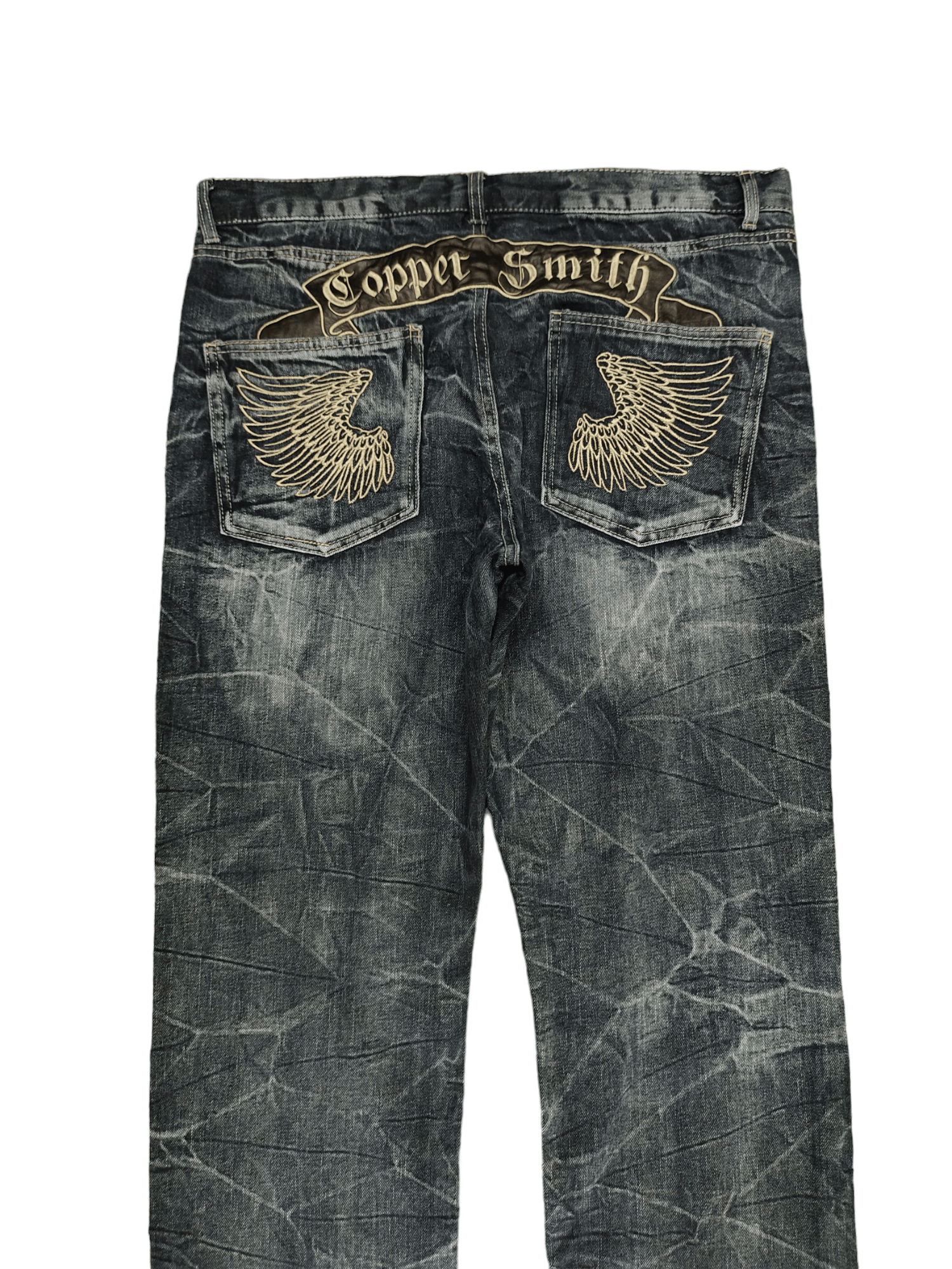 Kapital Copper Smith Embroidered Wings Faded Clawmark Jeans Regular Size US 35 - 2 Thumbnail