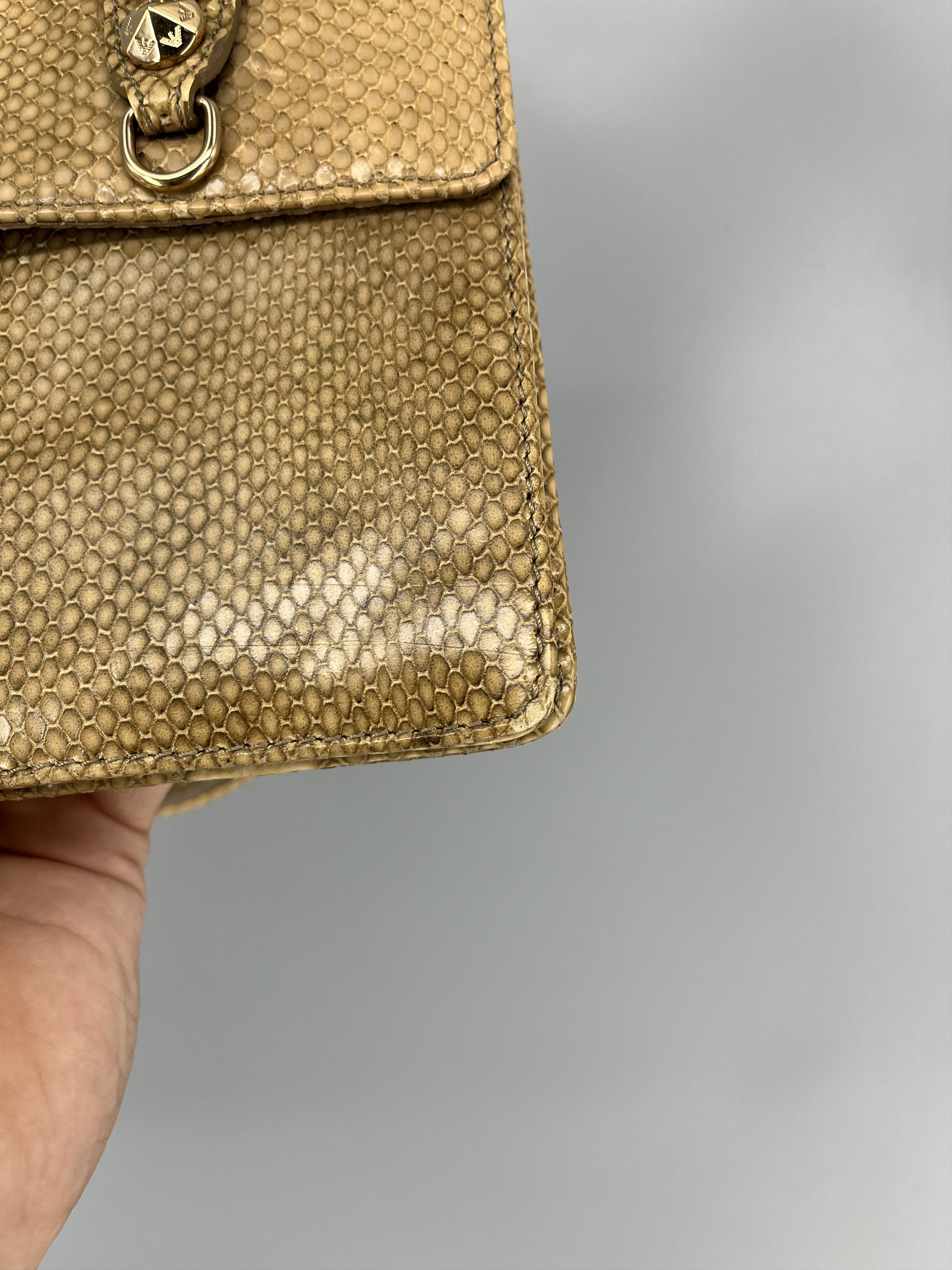 Emporio Armani Emporio Armani Vintage Python Leather Top Handle Bag Size ONE SIZE - 7 Thumbnail