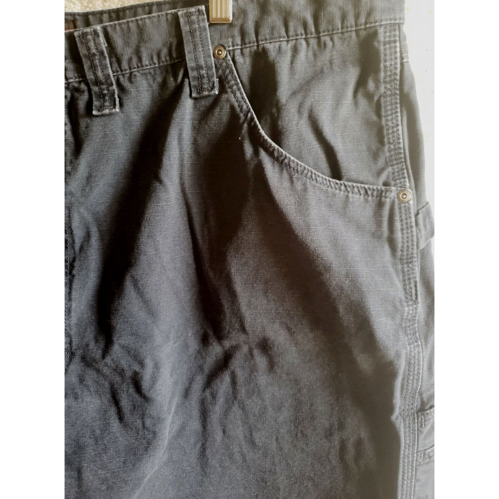 Wrangler Wrangler Riggs Carpenter Shorts Mens Size 46 Bermuda Dark Wash Distressed Navy Blue 80s 90s Work Men's Shorts Size US 30 / EU 46 - 6 Thumbnail