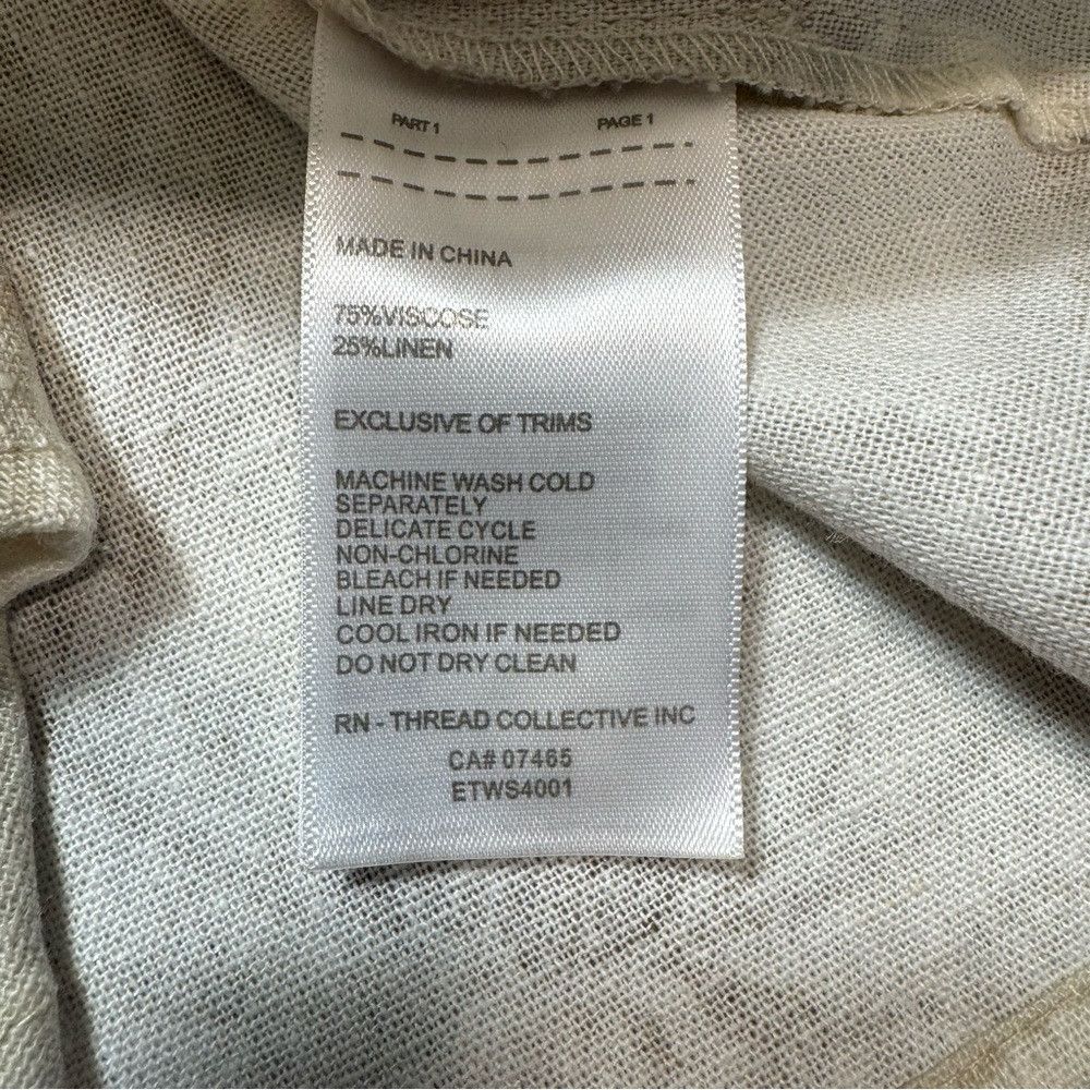 Ellen Tracy NWT New $89 Ellen Tracy Linen Blend Beige Floral Tie Front Size M / US 6-8 / IT 42-44 - 8 Thumbnail