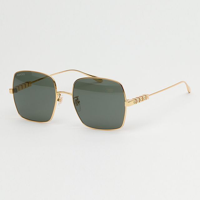 Sunglasses Metal Oversized Square Frame in Gray, Women's