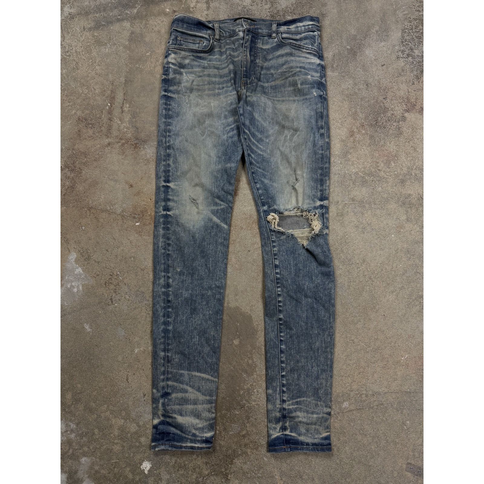 Amiri Amiri Age Wash Plain Knee Rip Used 34 Size US 34 / EU 50 - 1 Thumbnail