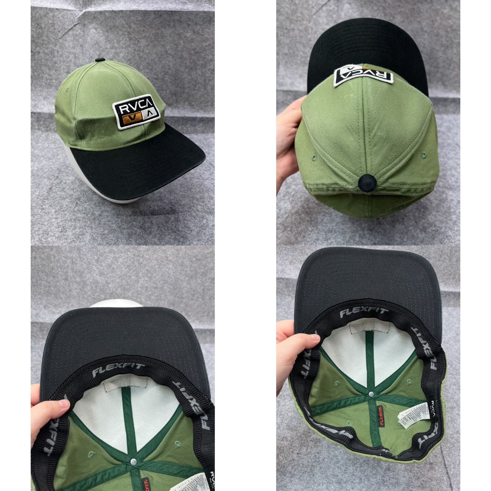 RVCA RVCA Hat Cap Fitted Adult One Size Green Cotton Spandex Twill Baseball Cap Beach Outdoor Casual Mens Size ONE SIZE - 8 Thumbnail