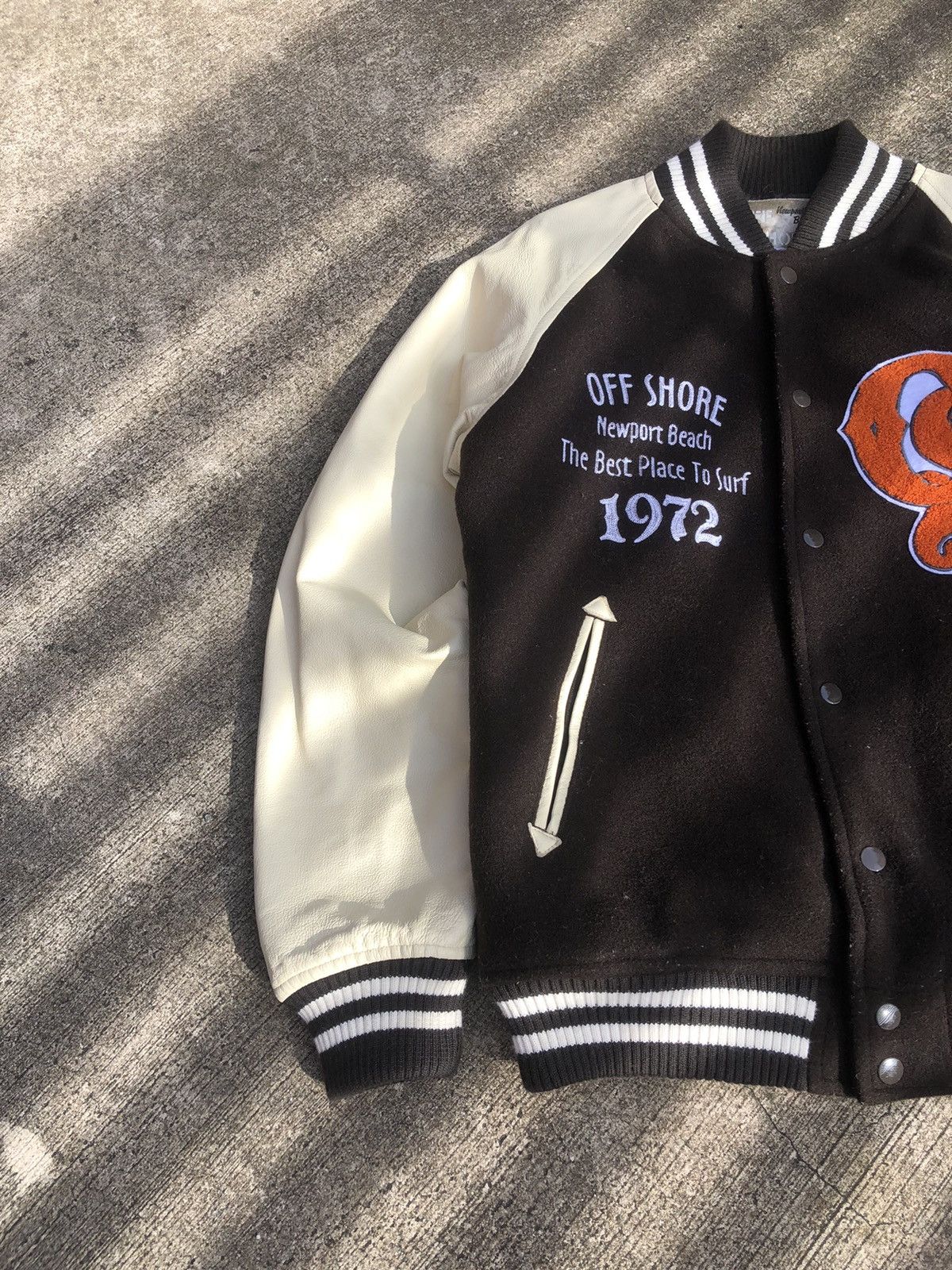 Japanese Brand × Vintage 🔥Accept Offer🔥Vintage Varsity Sleeve Leather Jacket Size US M / EU 48-50 / 2 - 3 Thumbnail