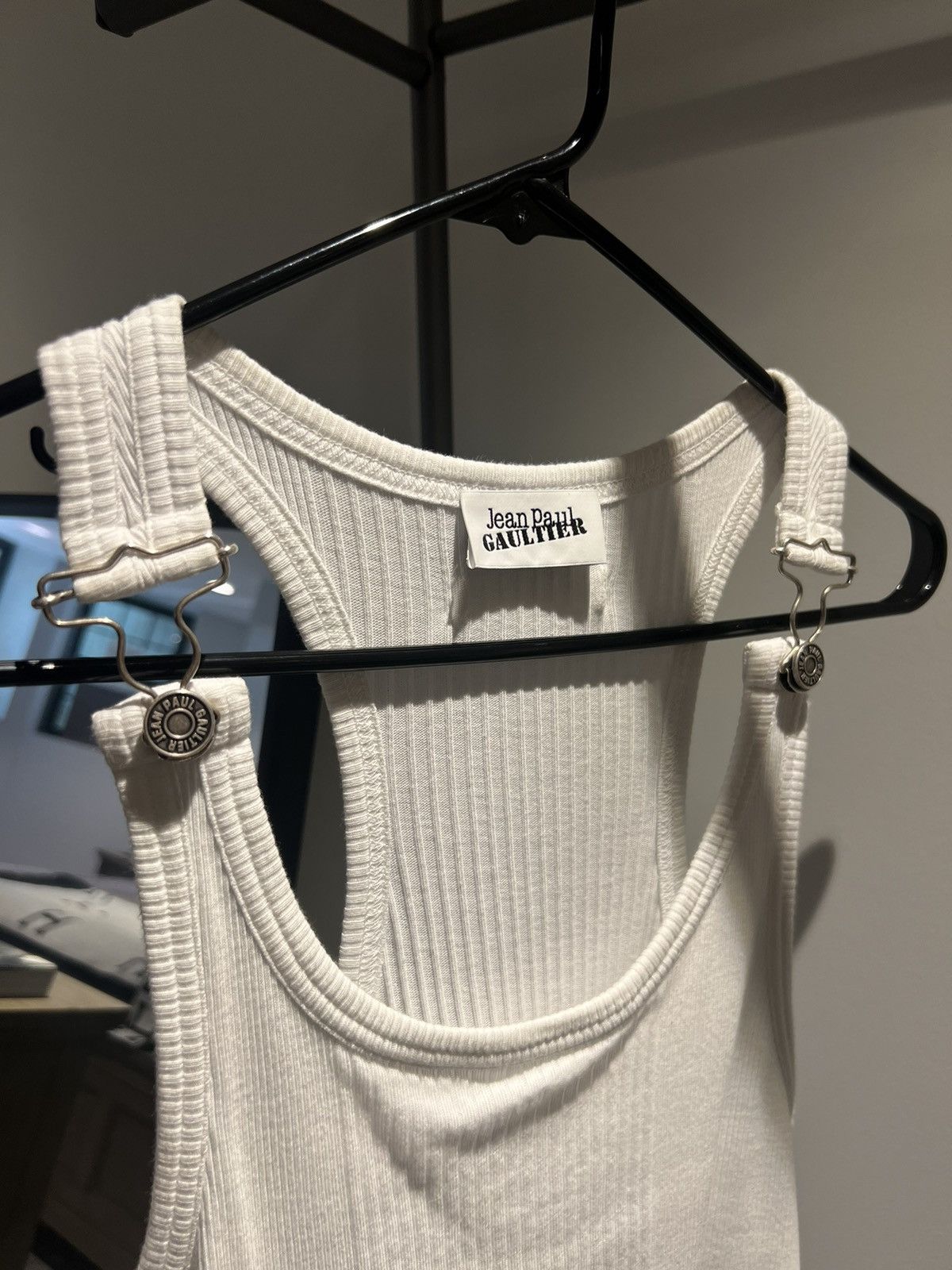 Jean Paul Gaultier JEAN PAUL GAULTIER “RIBBED TANK TOP” WITH OVERALL BUCKLES Size US L / EU 52-54 / 3 - 2 Thumbnail