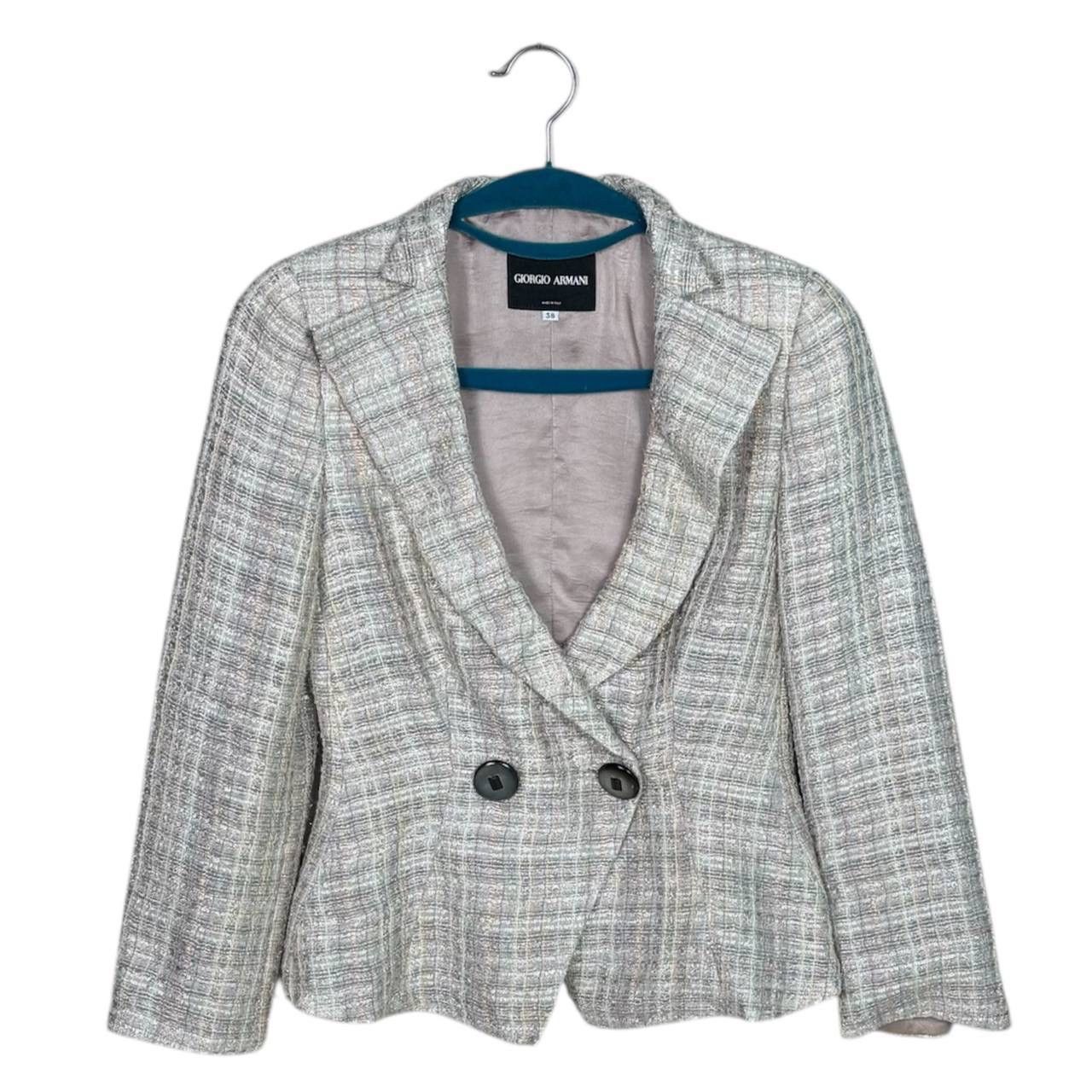Giorgio Armani Giorgio Armani Woven Boucle Tweed Jacket Blazer Size XS / US 0-2 / IT 36-38 - 1 Thumbnail