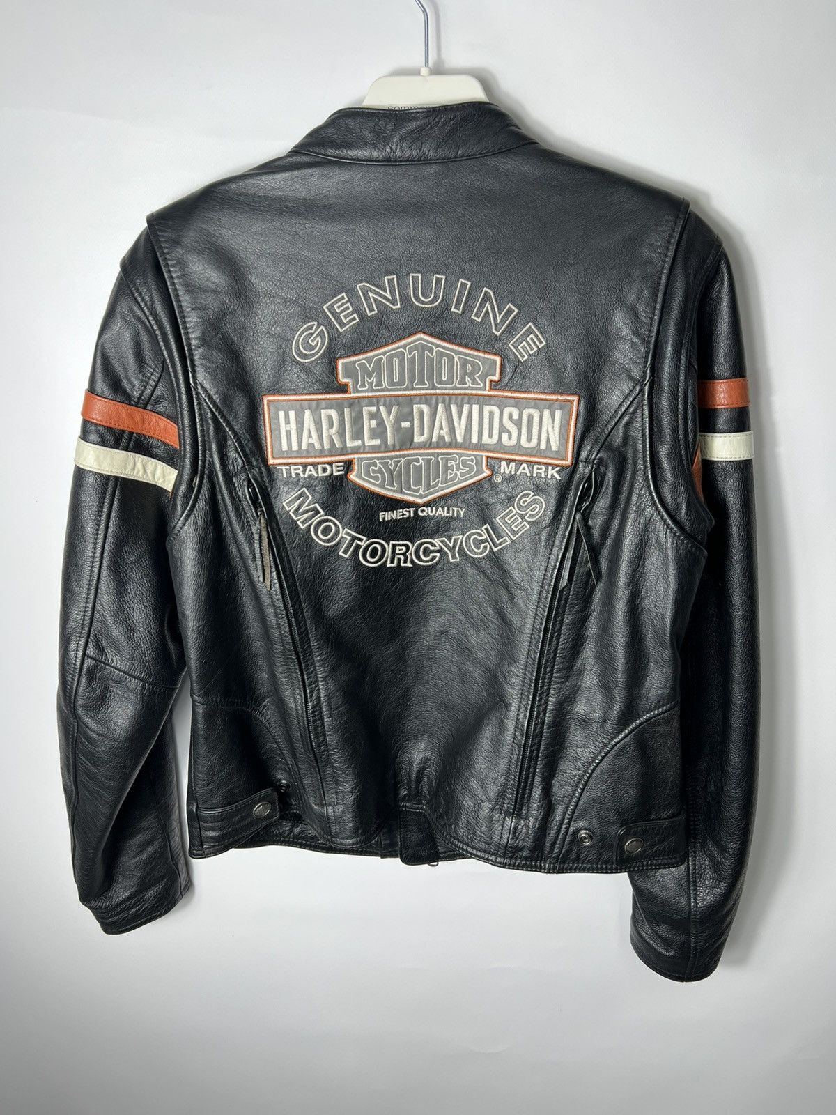 Harley Davidson Vintage rare Racing Harley Davidson Leather Bikers Jacket Size M / US 6-8 / IT 42-44 - 10 Thumbnail