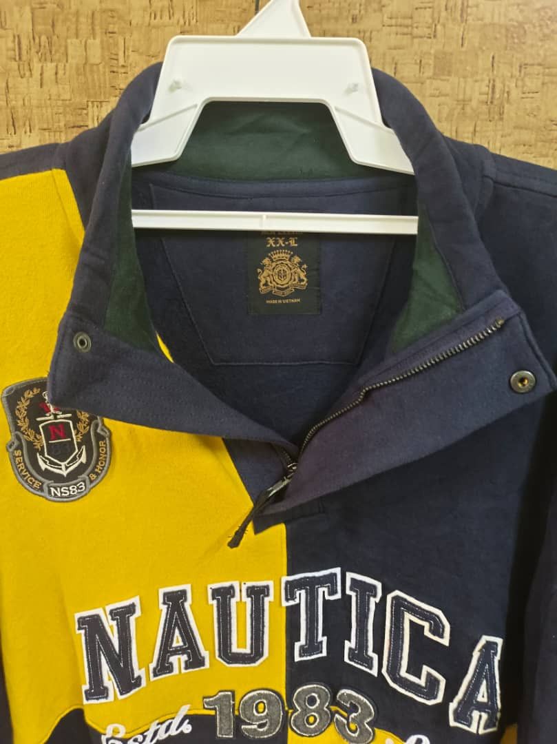 Nautica NAUTICA Navy Yellow 1983 Coastal Horizon Half Zip Sweatshirt Size US XL / EU 56 / 4 - 8 Thumbnail