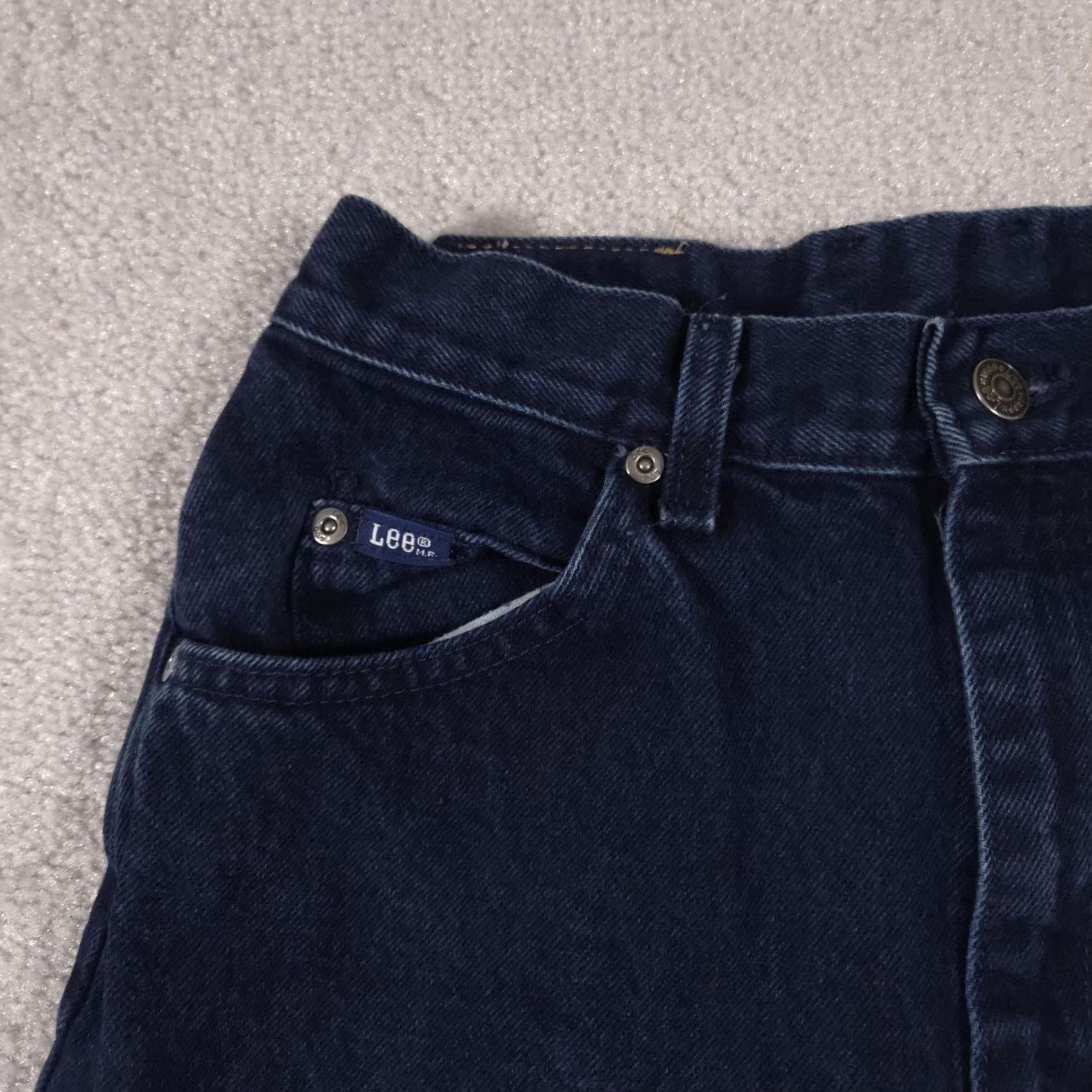 Lee Lee Jeans Womens 10 Long Dark Blue High Rise Tapered Leg Mom Fit Denim 5 Pocket Size 32" / US 10 / IT 46 - 4 Thumbnail