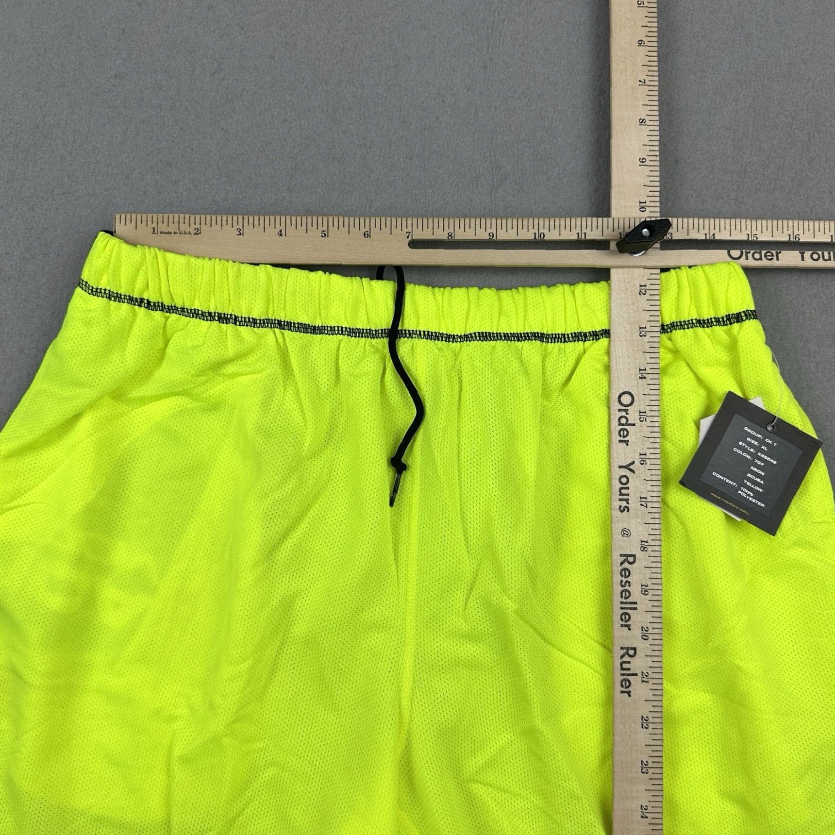 Nautica Nautica Competition Athletic Shorts Men XL Scuba Yellow Spellout Y2K Deadstock Size US 36 / EU 52 - 5 Thumbnail