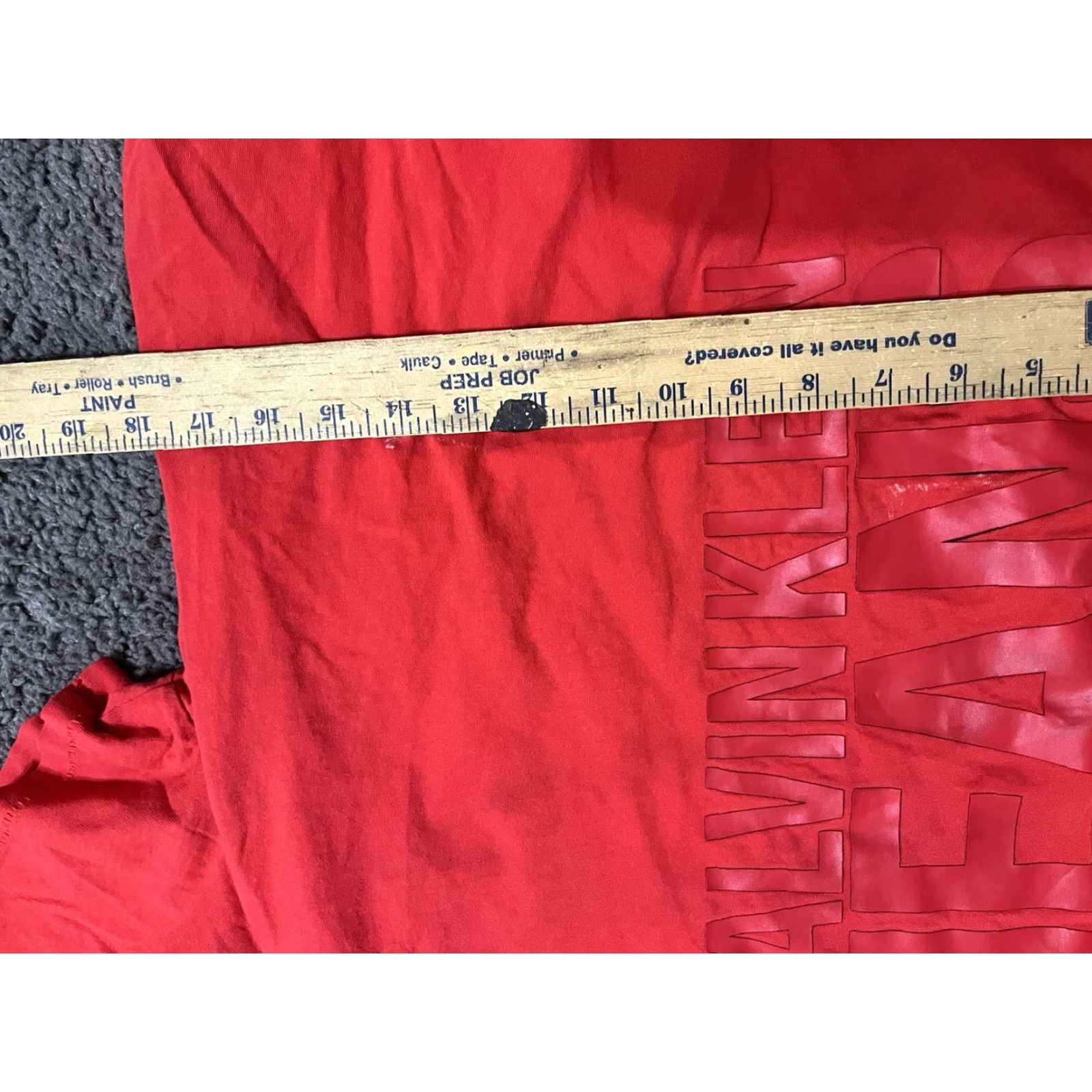 Vintage CALVIN KLEIN JEANS Women Red Striped Henley T-Shirt Medium Short Sleeve Size 32" / US 10 / IT 46 - 6 Thumbnail