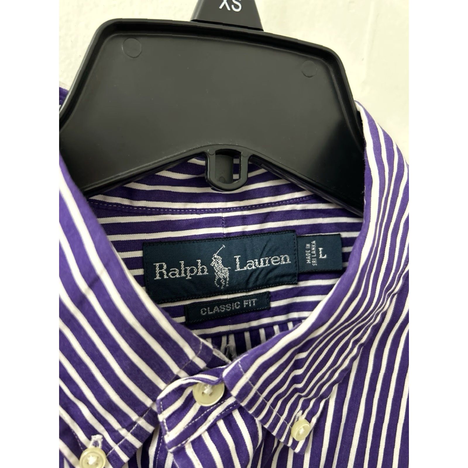 Ralph Lauren VINTAGE Ralph Lauren Shirt Mens L Purple White Striped Oxford Classic Button Down Size US L / EU 52-54 / 3 - 6 Thumbnail