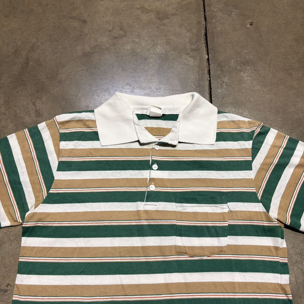 JCPenney Vintage 80s JCPenney Striped Polo Shirt Western Preppy USA Size US XL / EU 56 / 4 - 3 Thumbnail