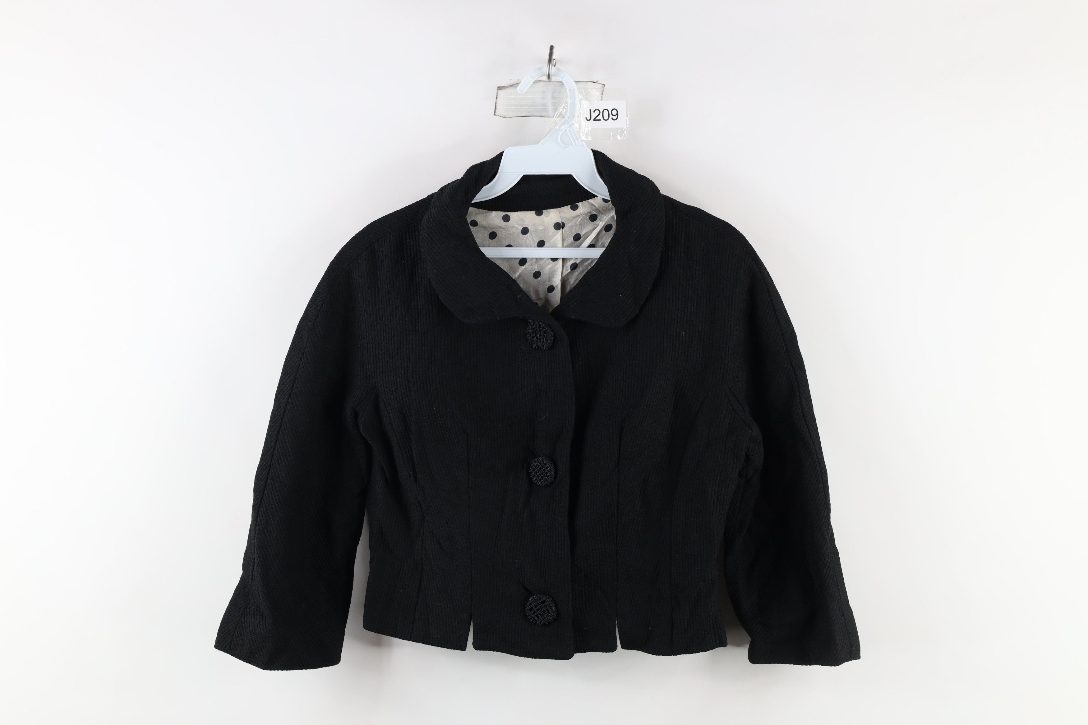 Vintage Vintage 60s 70s Streetwear Big Button Blazer Jacket Black Size S / US 4 / IT 40 - 1 Thumbnail