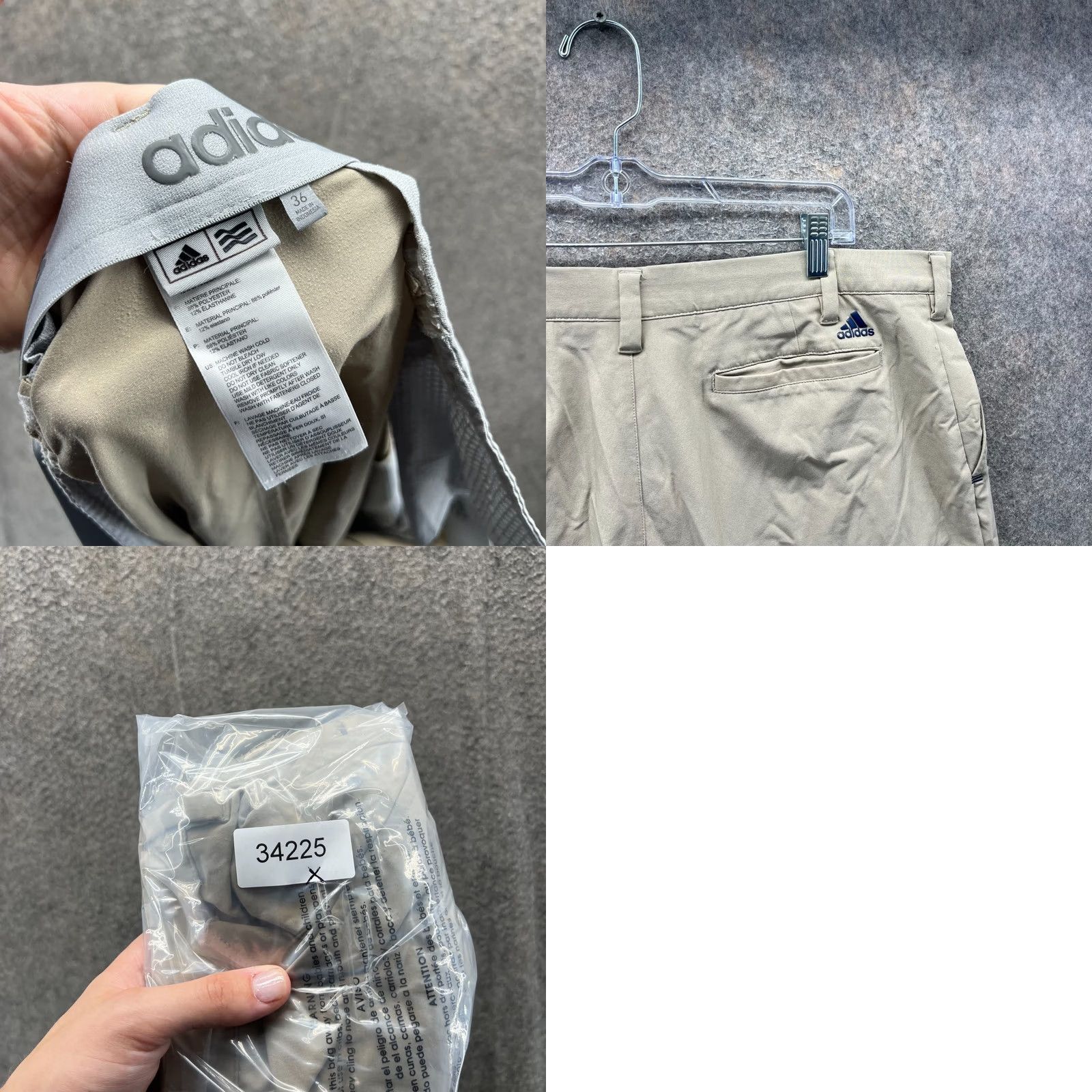 Adidas Adidas Shorts Mens 36 Khaki Chino Flat Front Tan Beige Knit Golf Stretch 365 Size US 36 / EU 52 - 8 Thumbnail