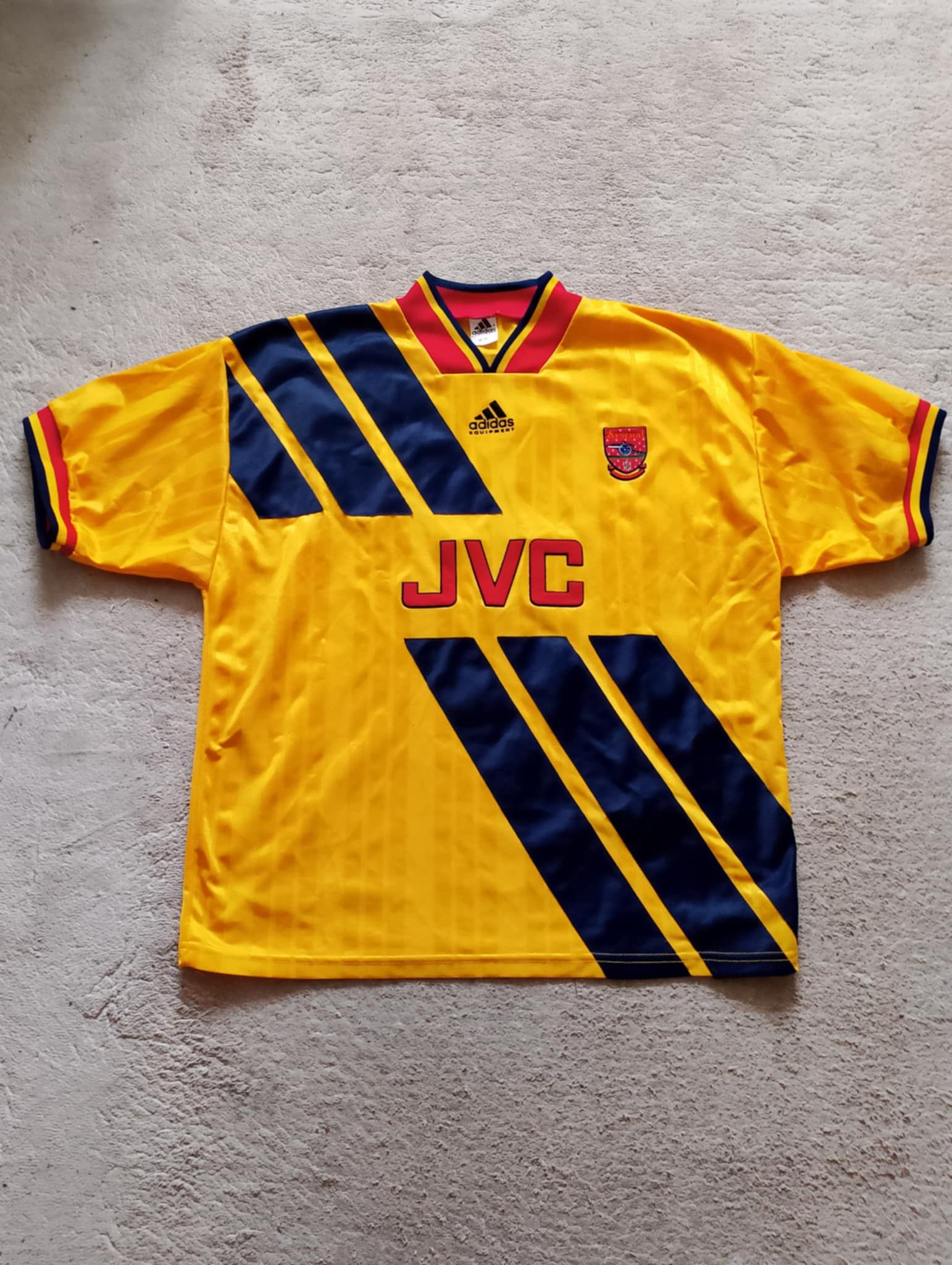 Adidas × Vintage Adidas 1993/94 Arsenal London Away Jersey 8 Ian Wright Size US L / EU 52-54 / 3 - 2 Thumbnail