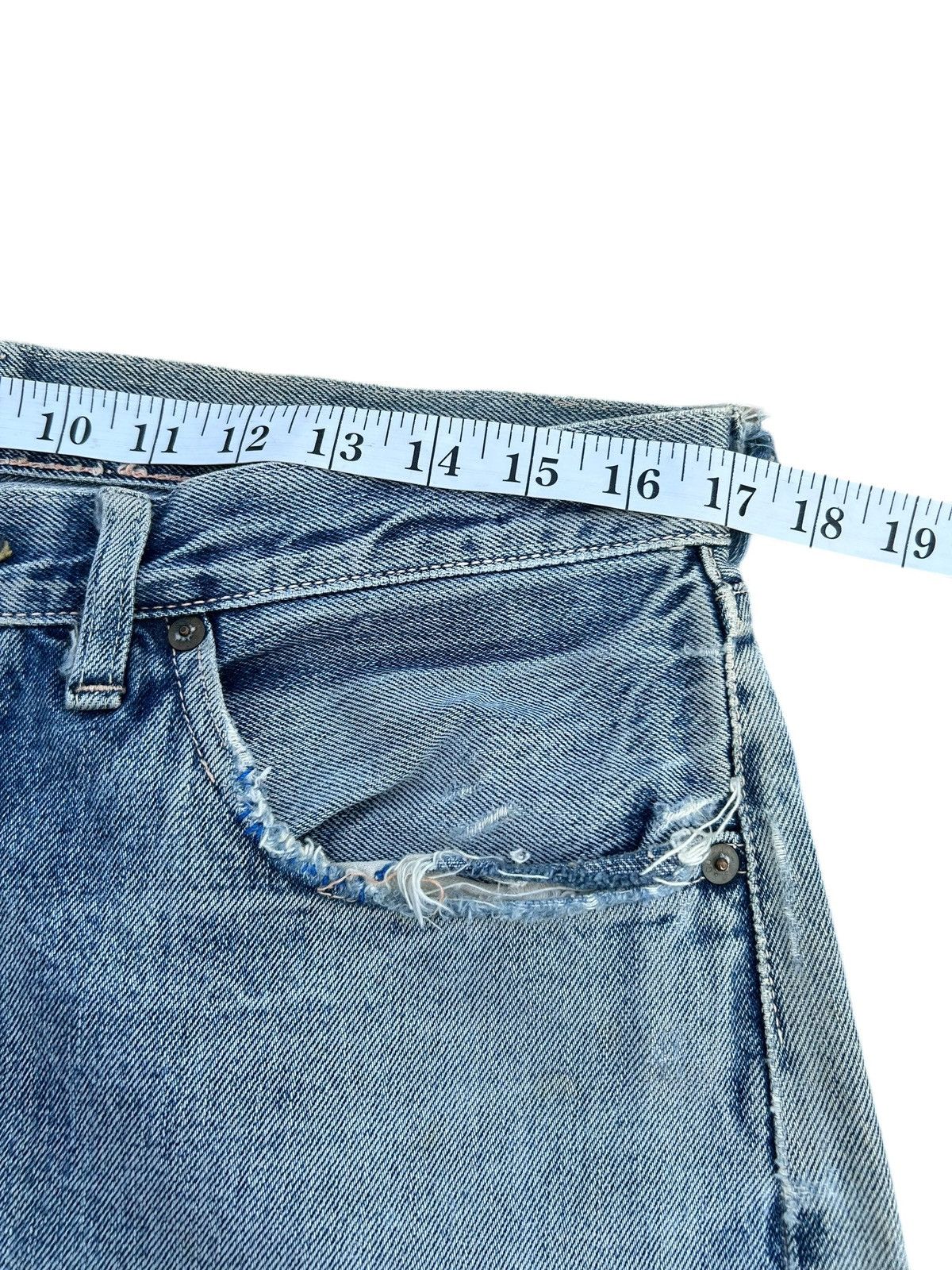 Kapital Thrashed Vintage Levis Big E Selvedge Denim Jeans Size US 34 / EU 50 - 20 Thumbnail